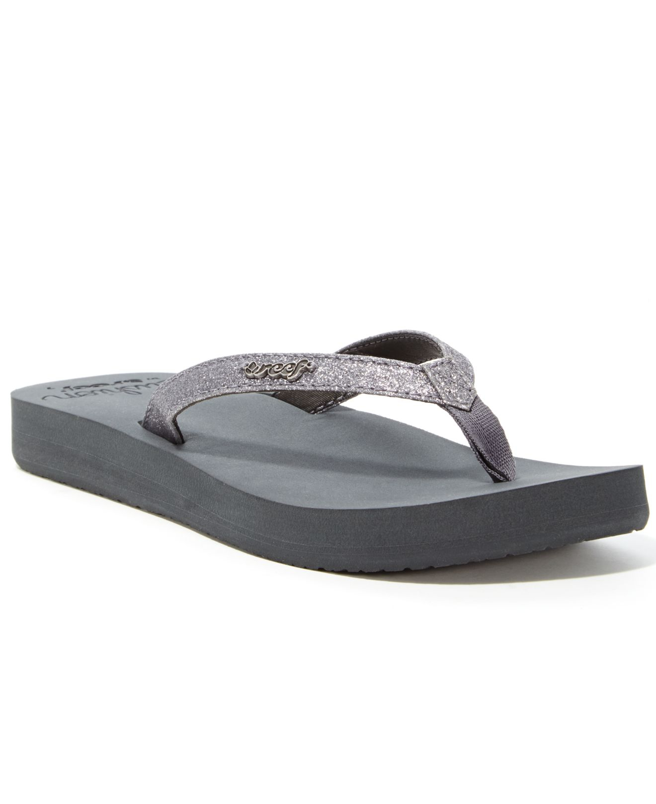 women's gray flip flops