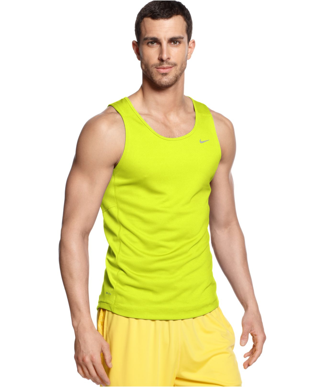 Nike Miler Running Singlet in Green for Men | Lyst
