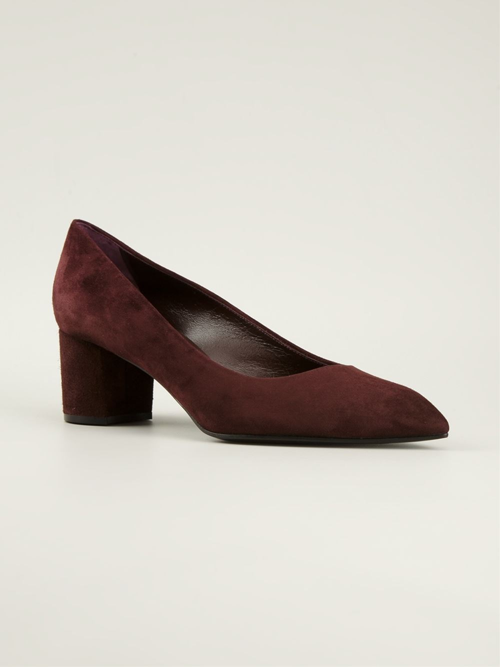 Casadei Low Chunky Heel Pumps in Red - Lyst