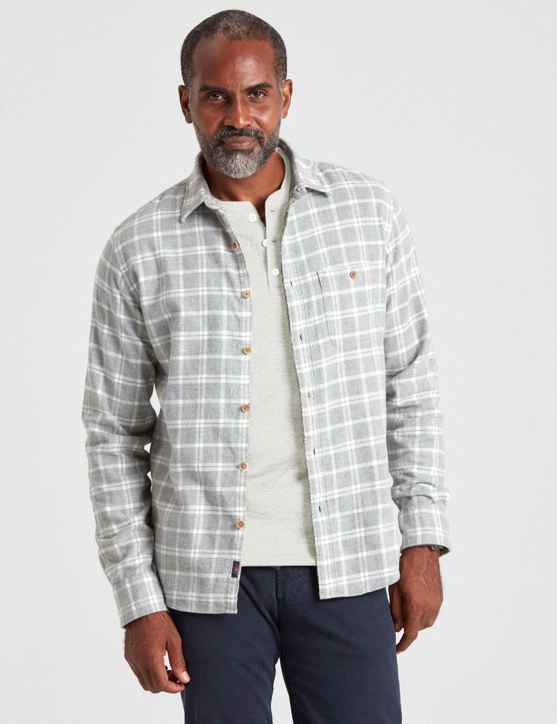 Faherty Brand Stretch Seaview Flannel in Gray for Men Lyst