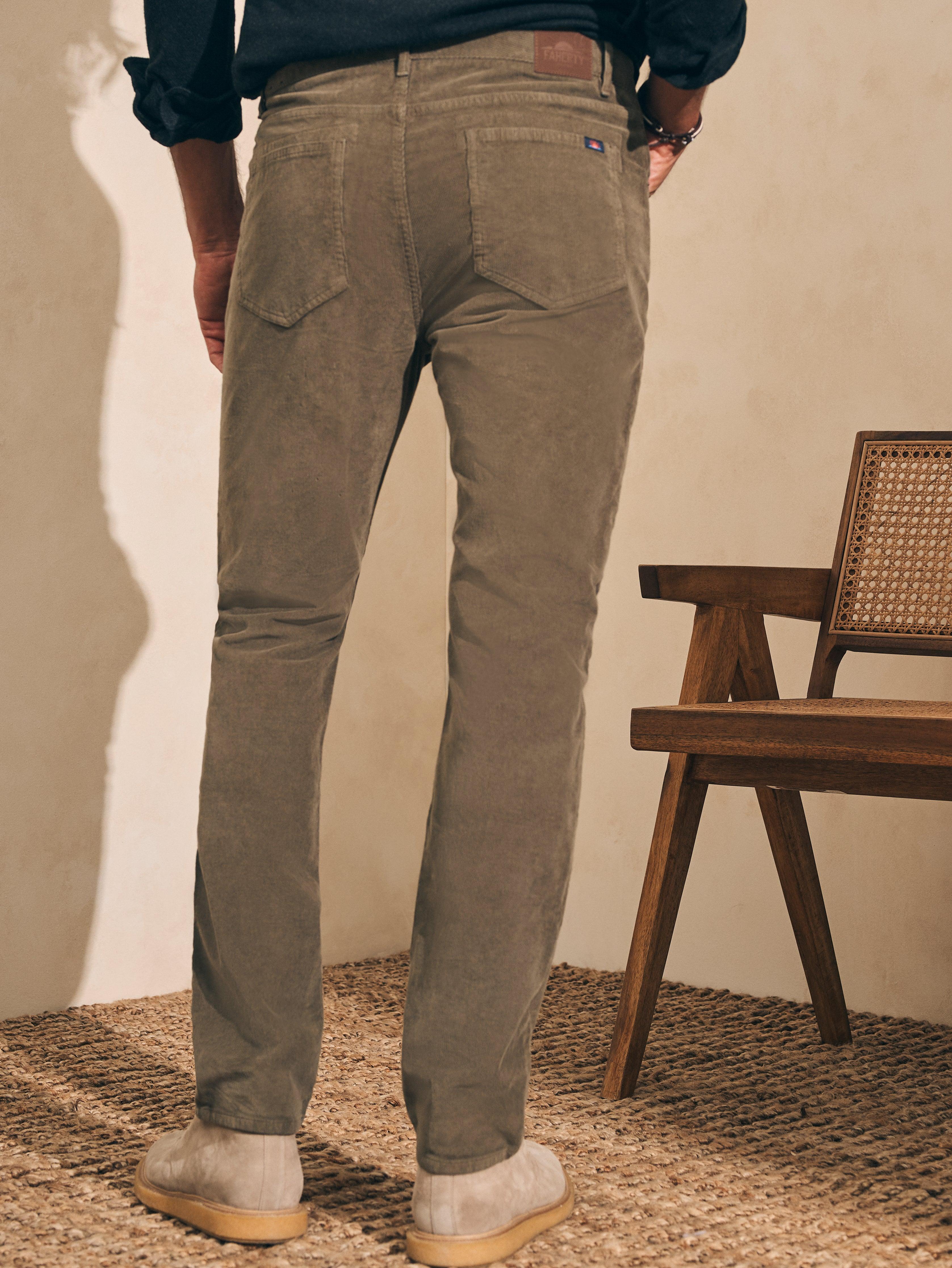Brown Dot Print Stretch Corduroy Pants | Piazza Sempione