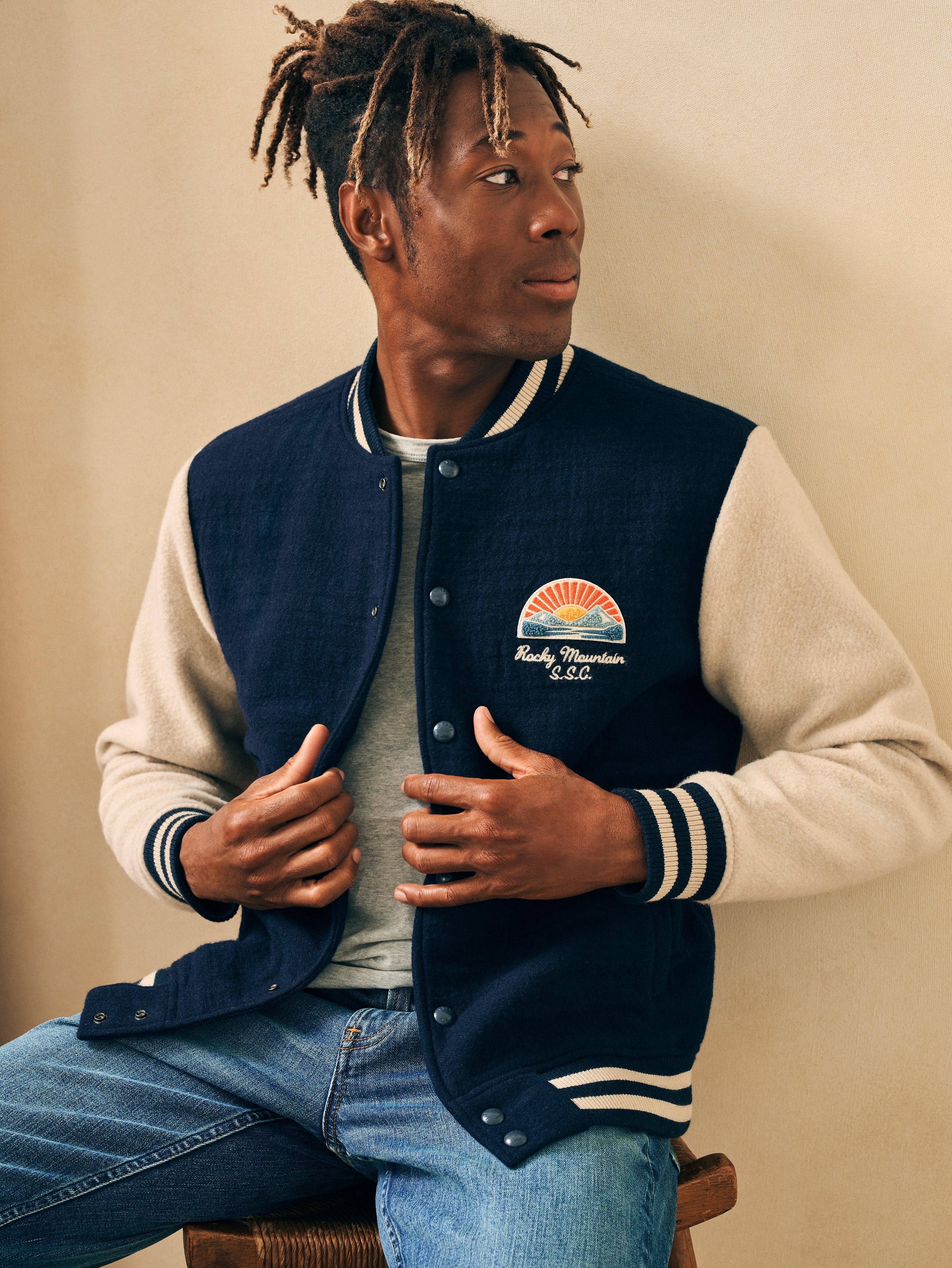Branded varsity jacket cheap