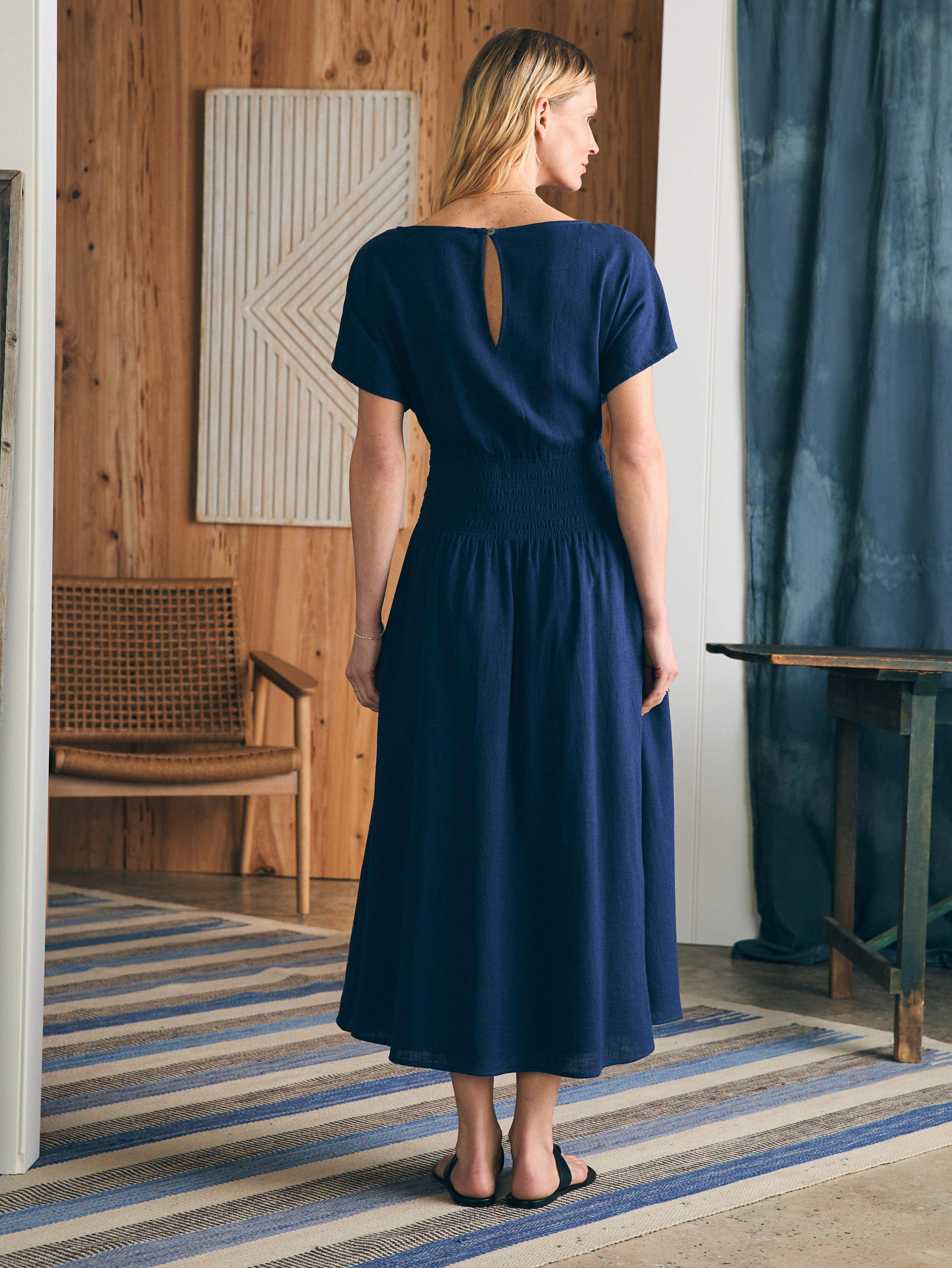 Faherty Coast To Coast Midi Dress in Blue Lyst