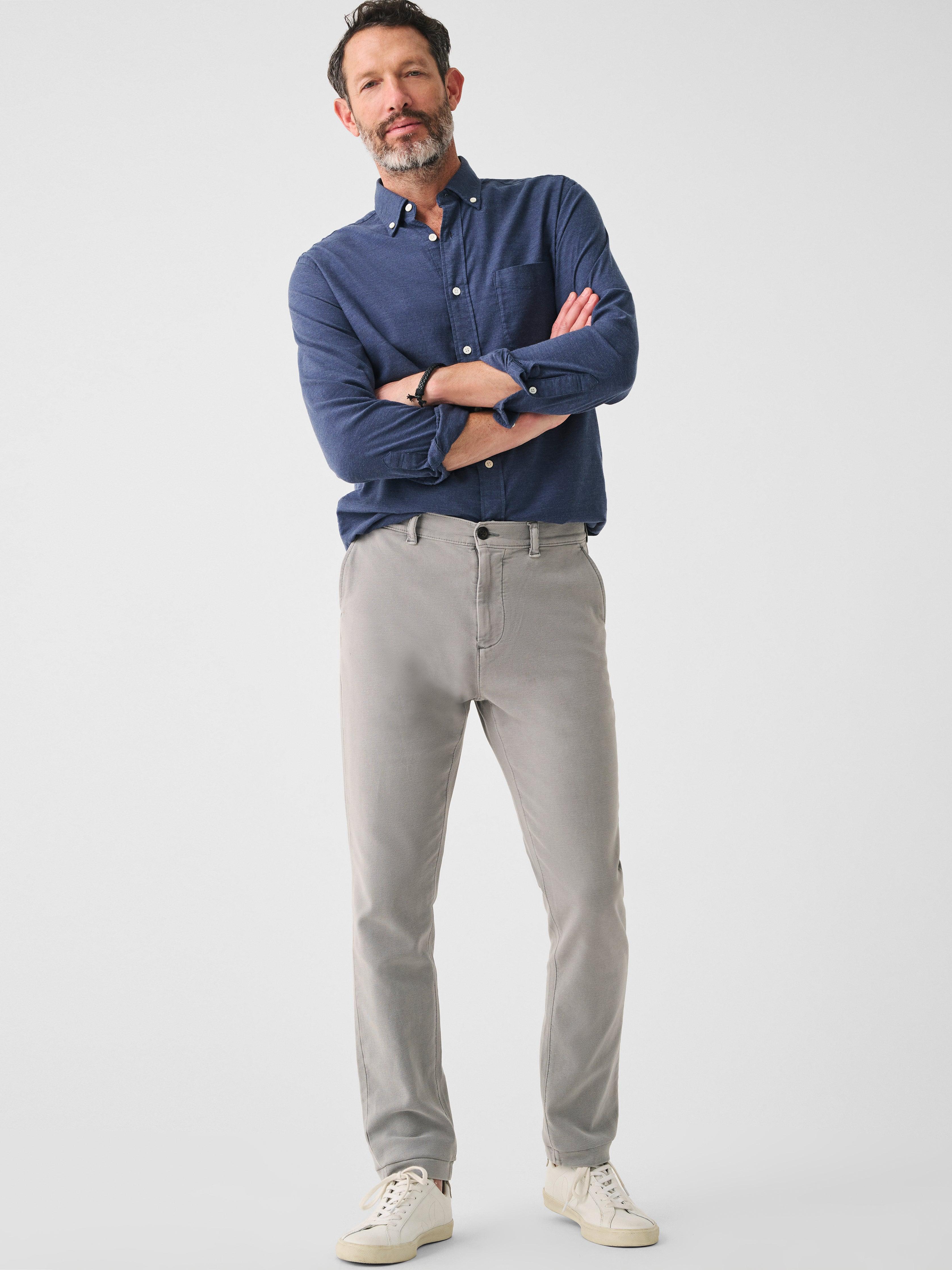 Faherty Stretch Terry Chino (32" Inseam) Pants in Blue for Men Lyst