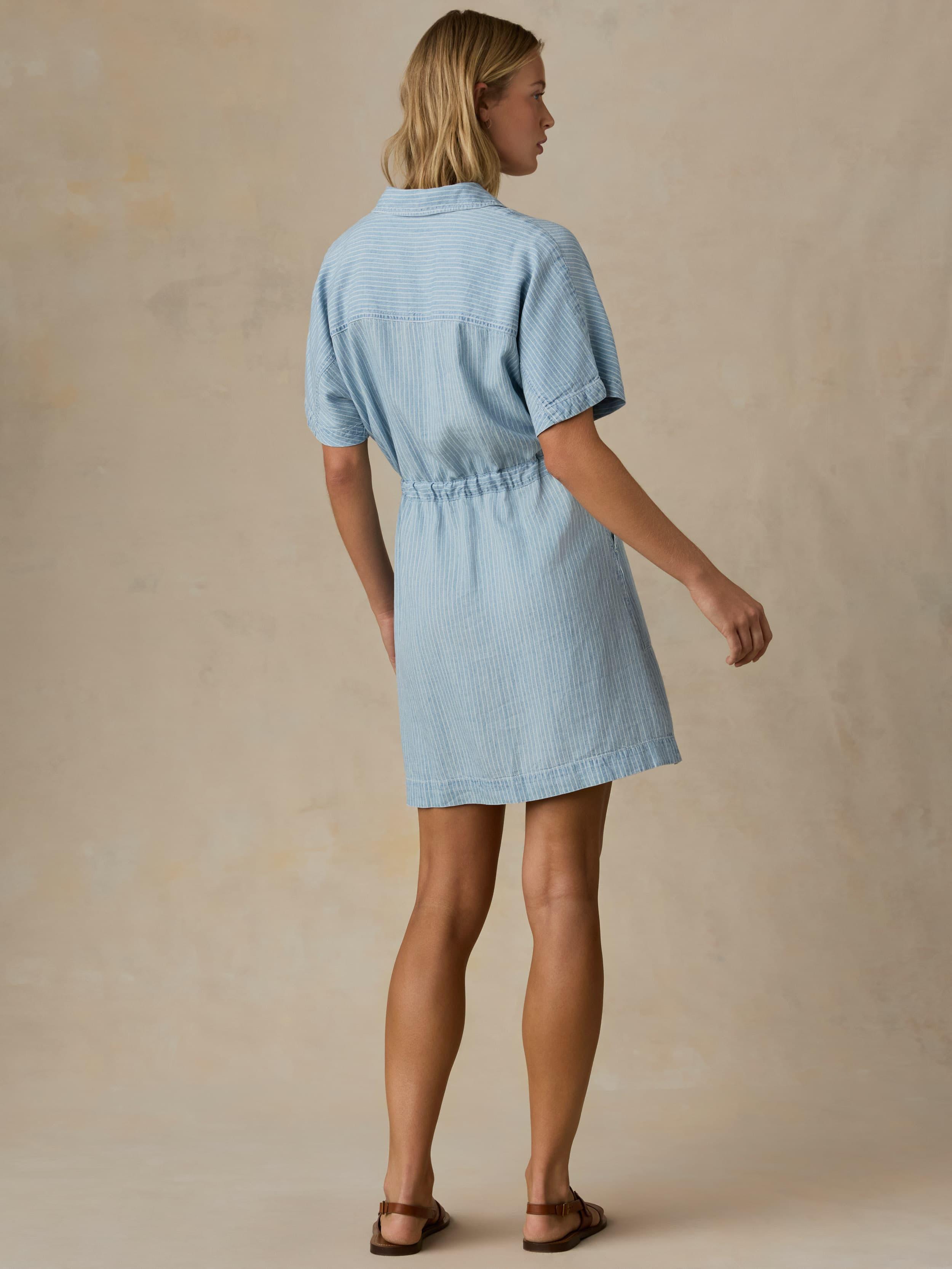 white christmas dresses Topsail Denim Malibu Dress - Breakwater Stripe main image 0