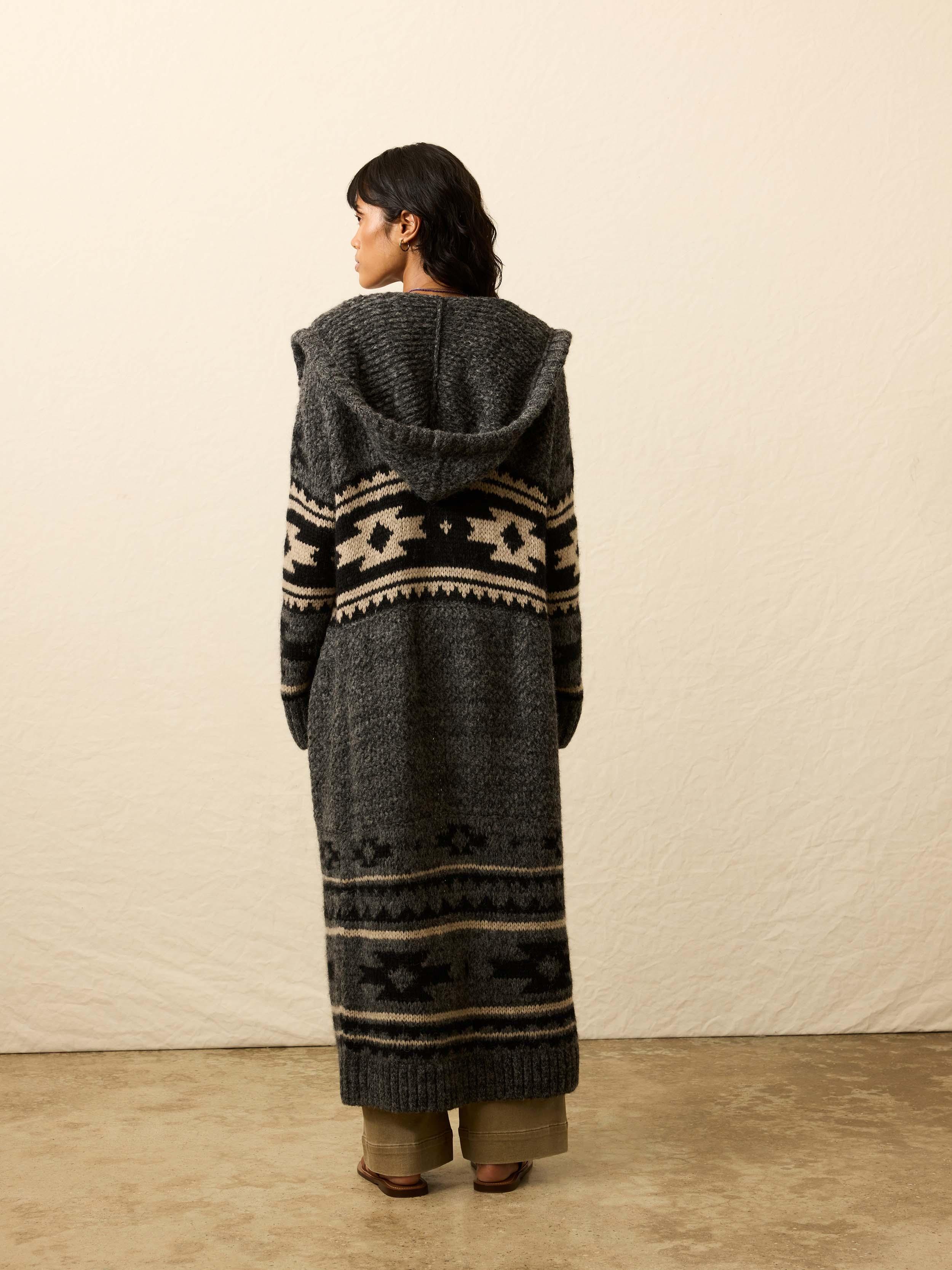 Faherty Steven Paul Judd Chahtah Hooded Duster Sweater in Natural 