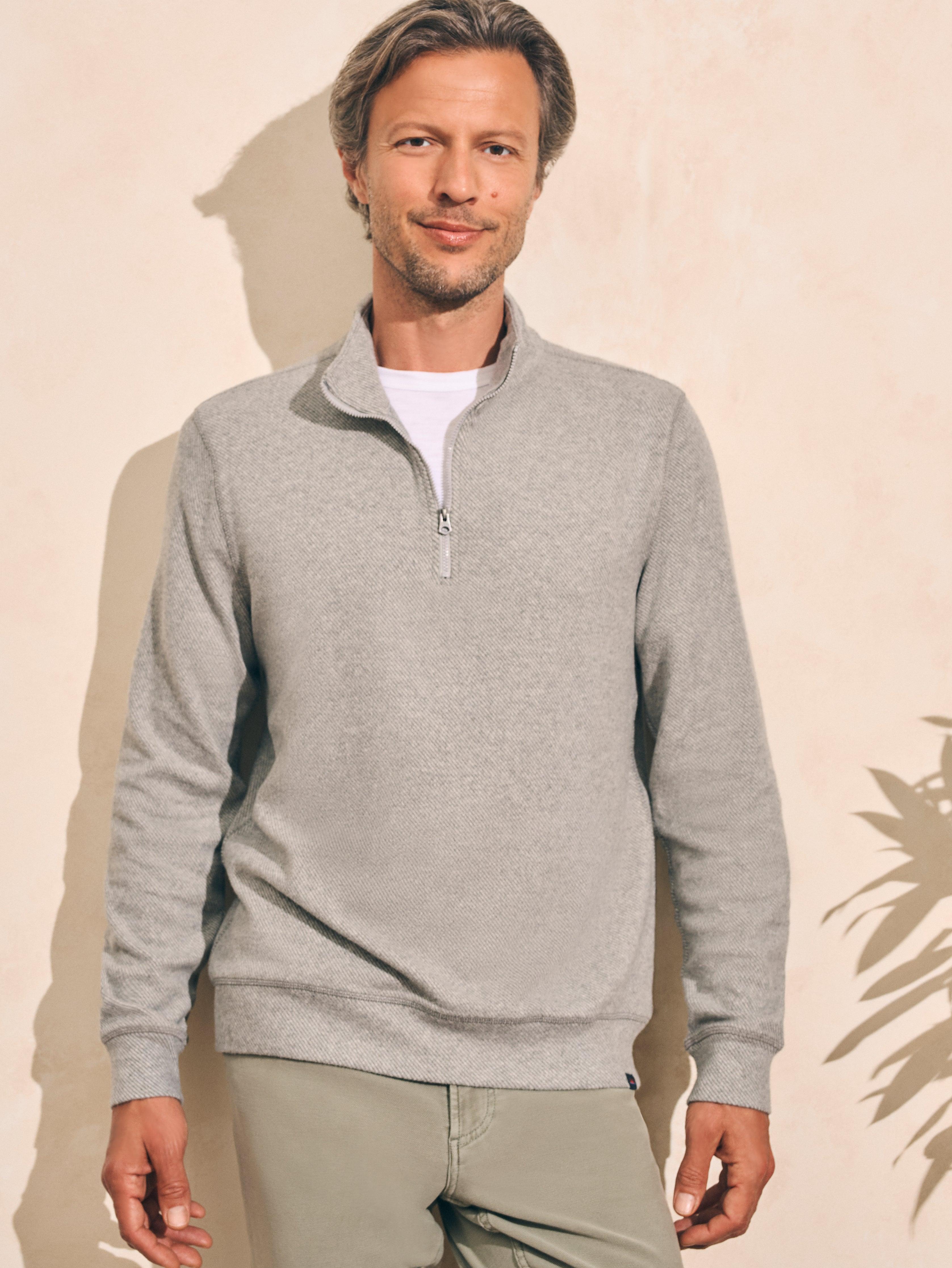 Faherty Legendtm Sweater Quarter Zip in Grey for Men | Lyst UK