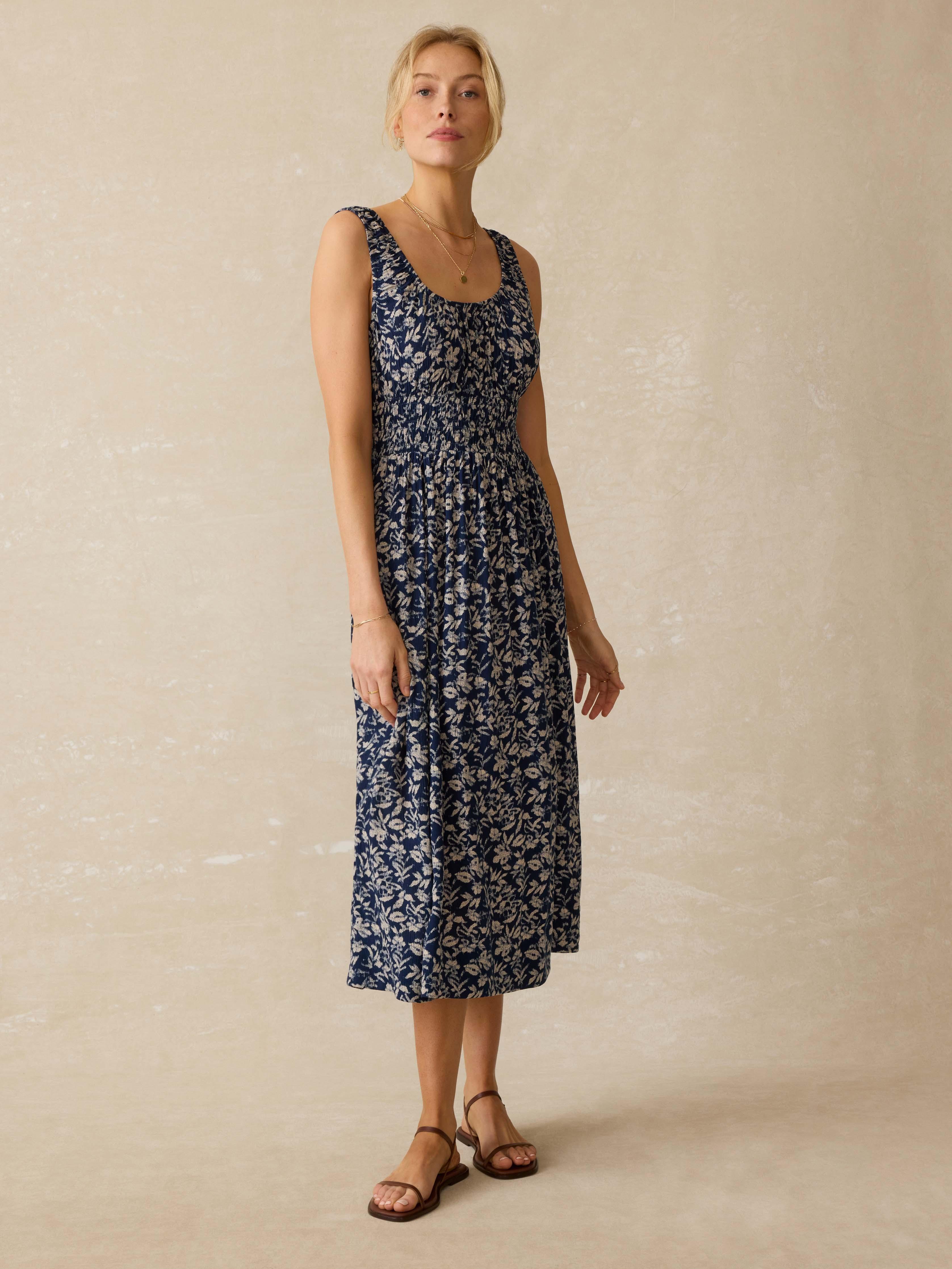 knee length dresses for ladies Sunseeker Midi Dress Sausalito Sunset – South Moon Under main image 1