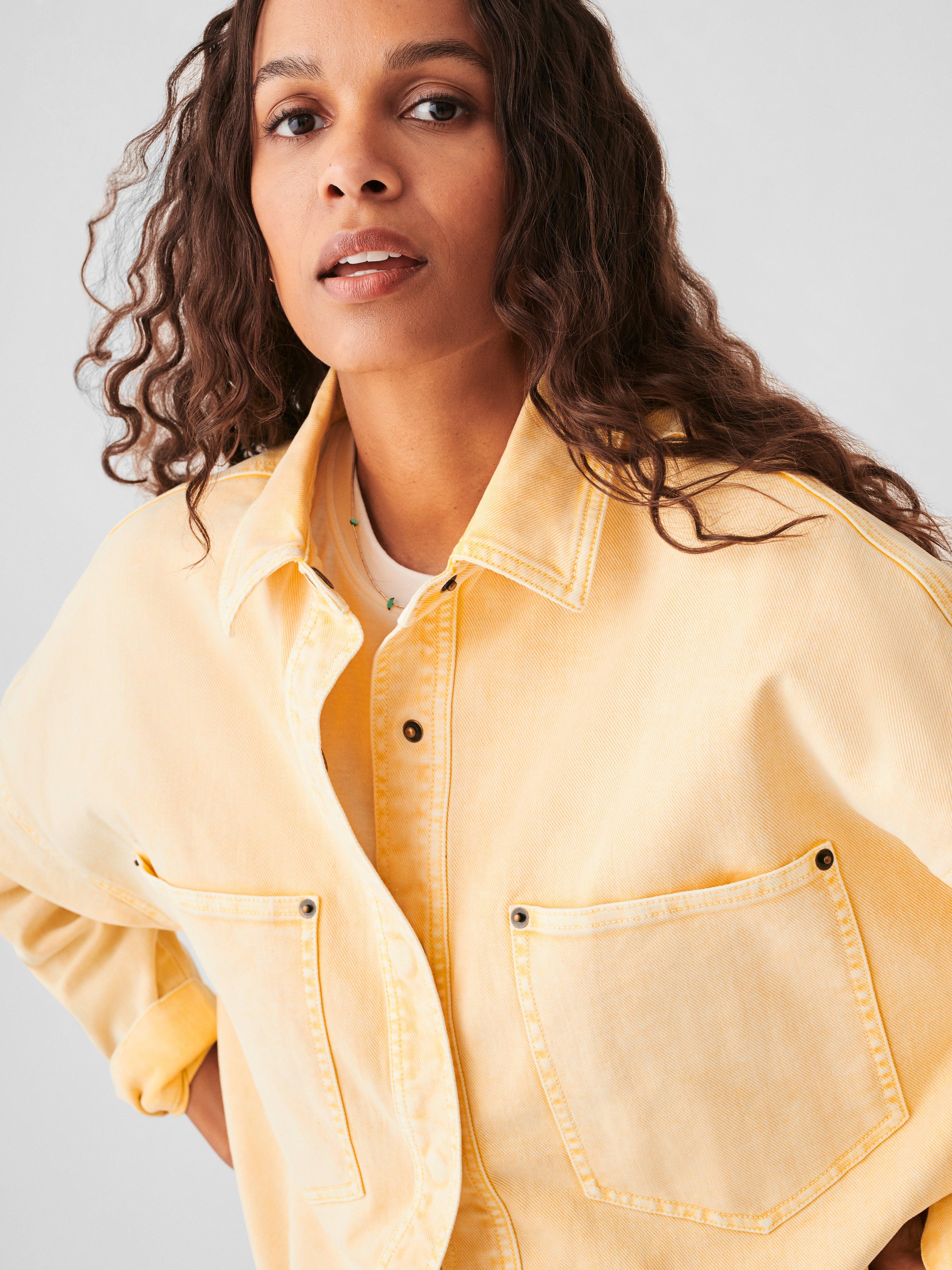 Faherty Sunny Overshirt Jacket in Natural | Lyst