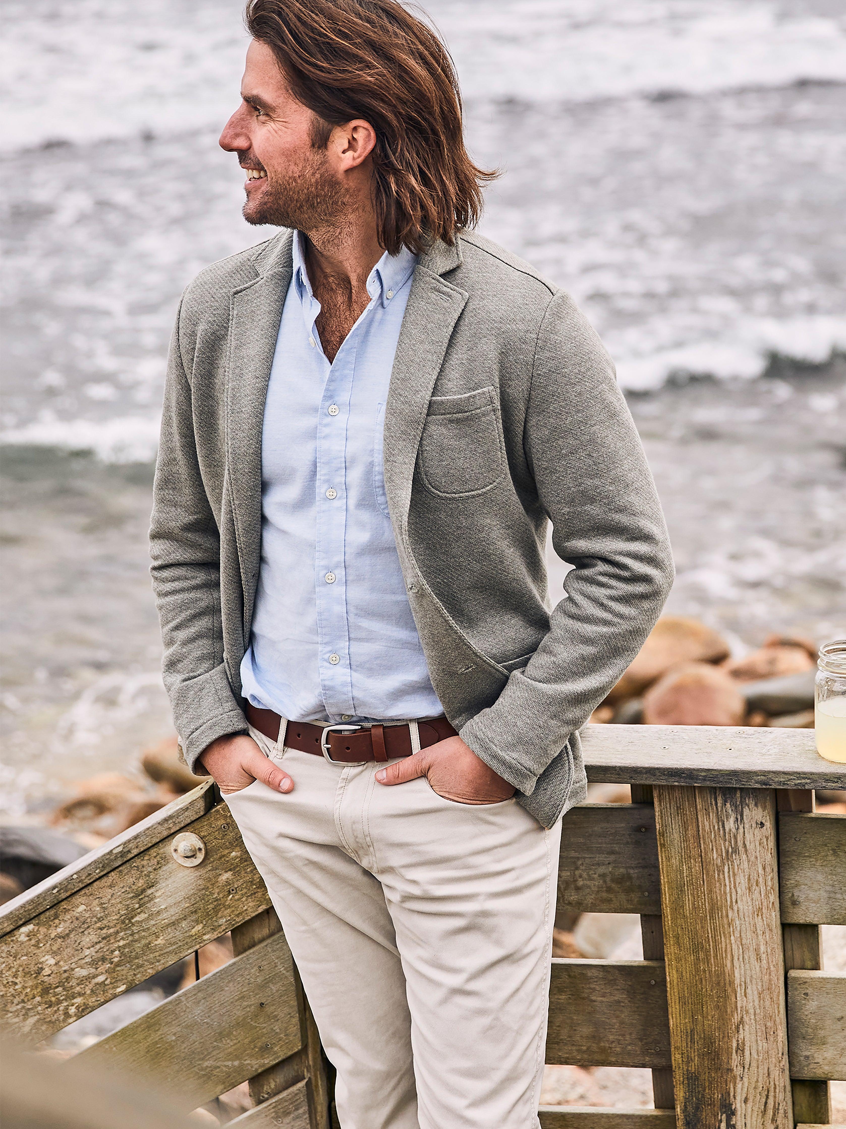 Faherty Inlet Knit Blazer in Gray for Men | Lyst