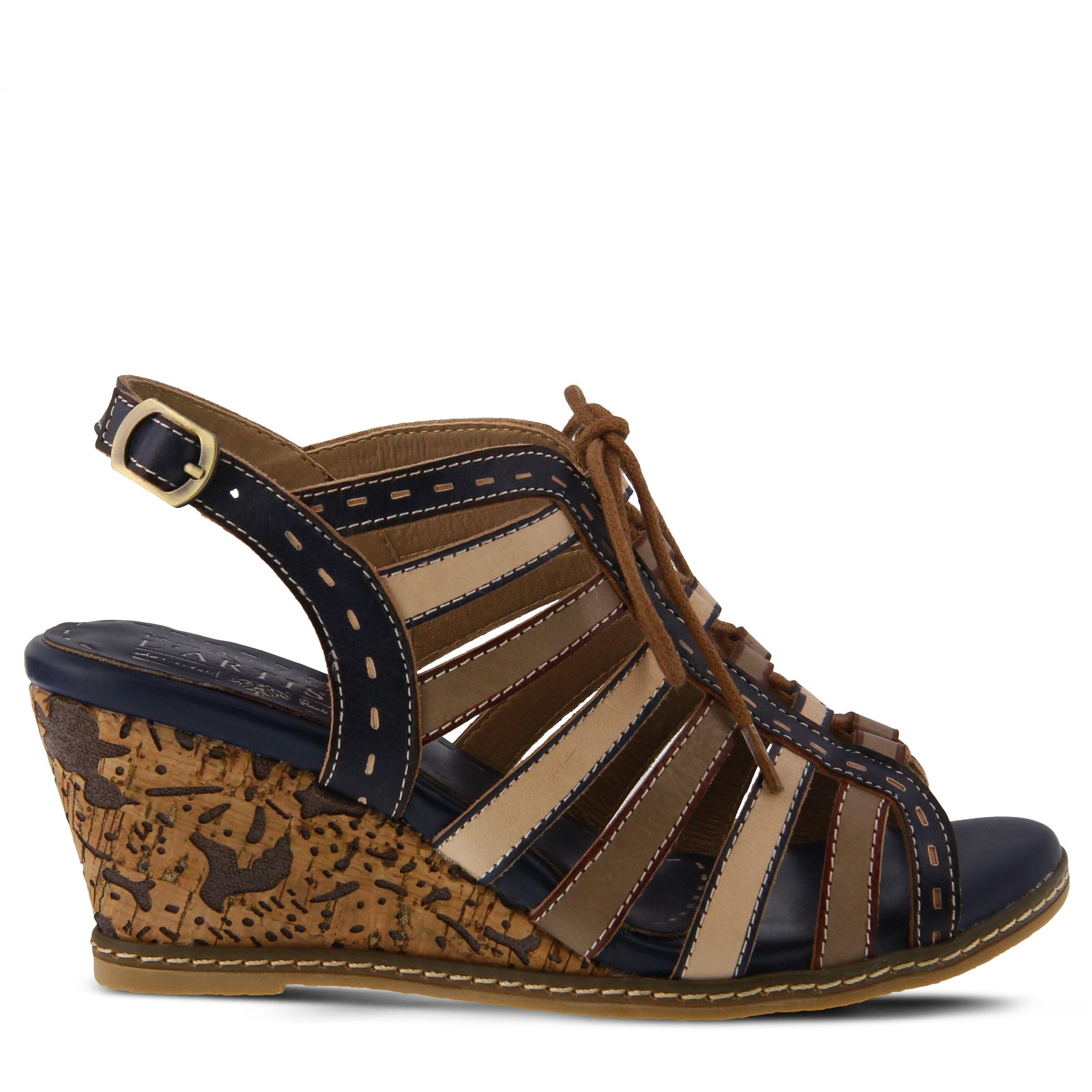 Spring Step Leather Quinne Wedge Sandals in Brown - Lyst