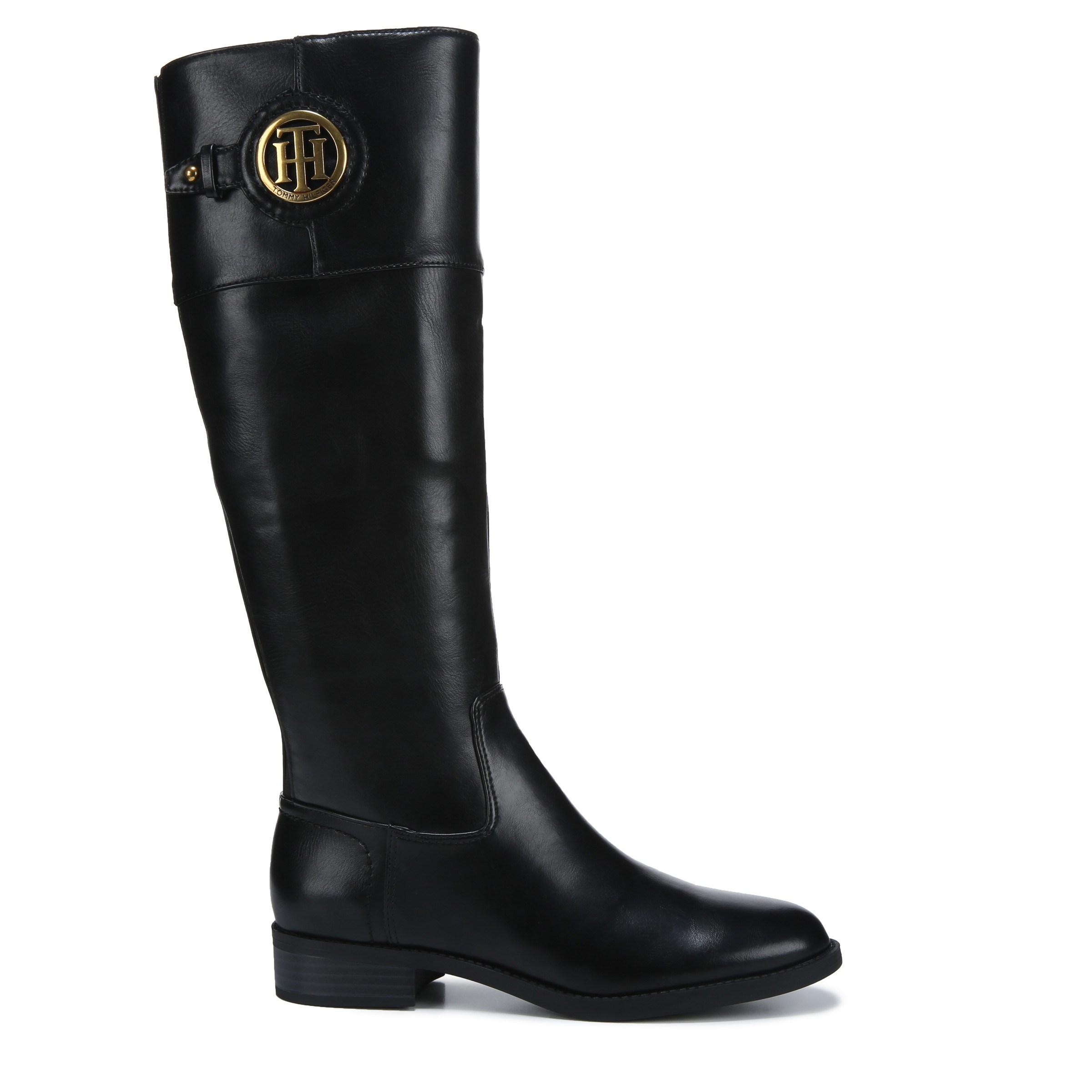 tommy hilfiger black riding boots 