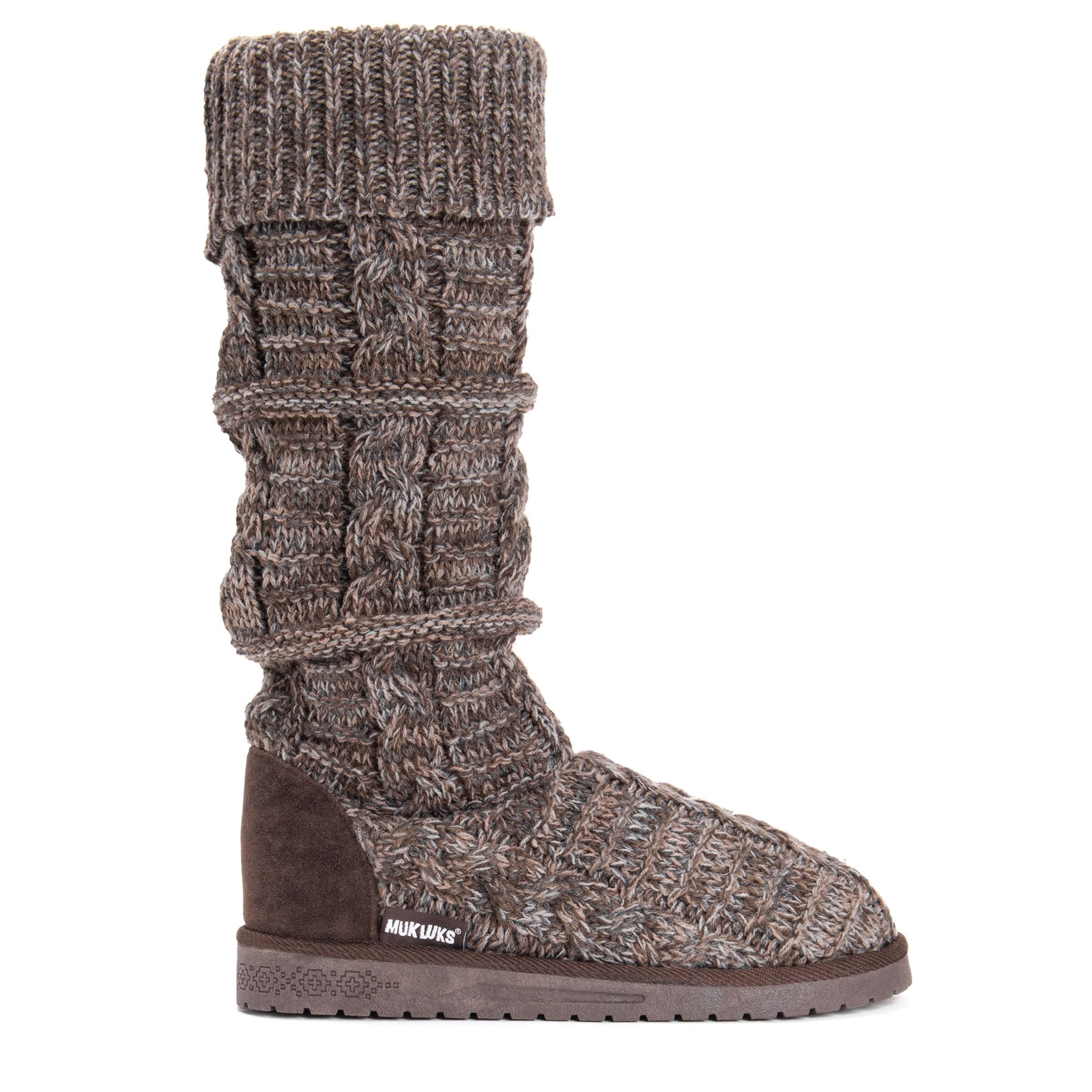Muk Luks Synthetic Shelly Tall Knit Boot in Brown Save 66 Lyst