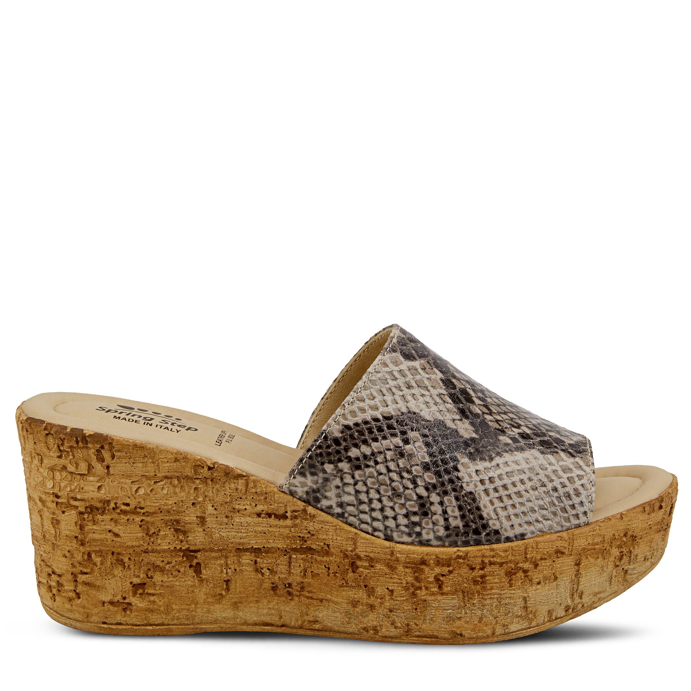 Spring Step Mercury Wedge Sandals in Grey (Gray) - Lyst