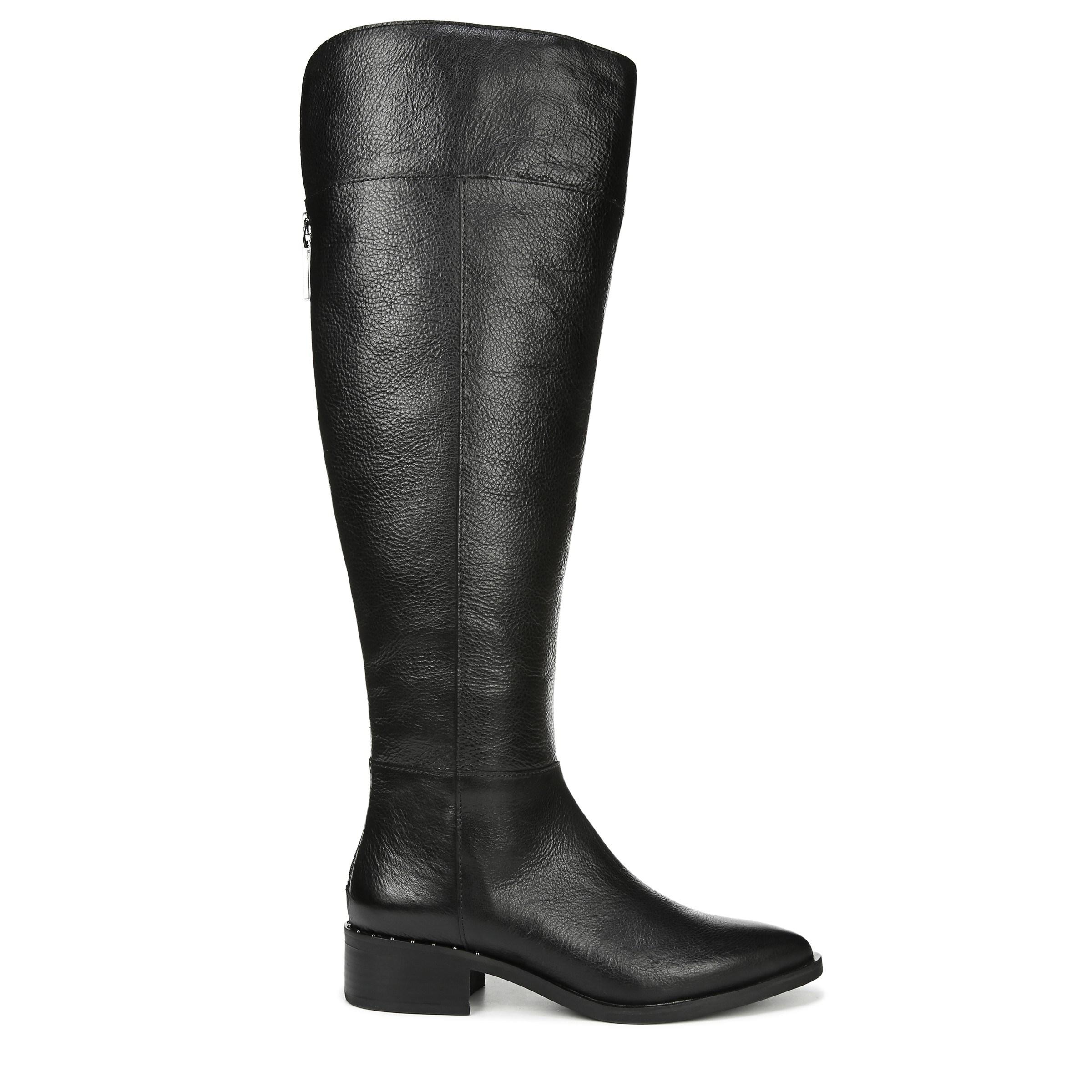 Franco Sarto Leather Daya Wide Calf Boots in Black - Lyst