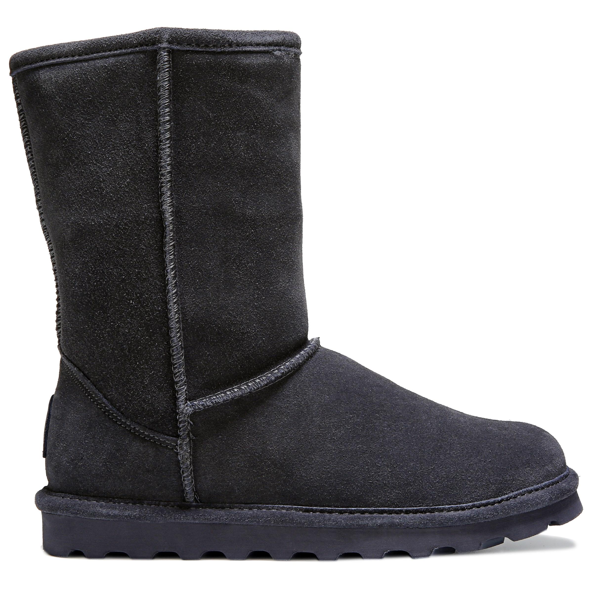 BEARPAW Suede Elle Short Water Resistant Winter Boots in Charcoal (Gray