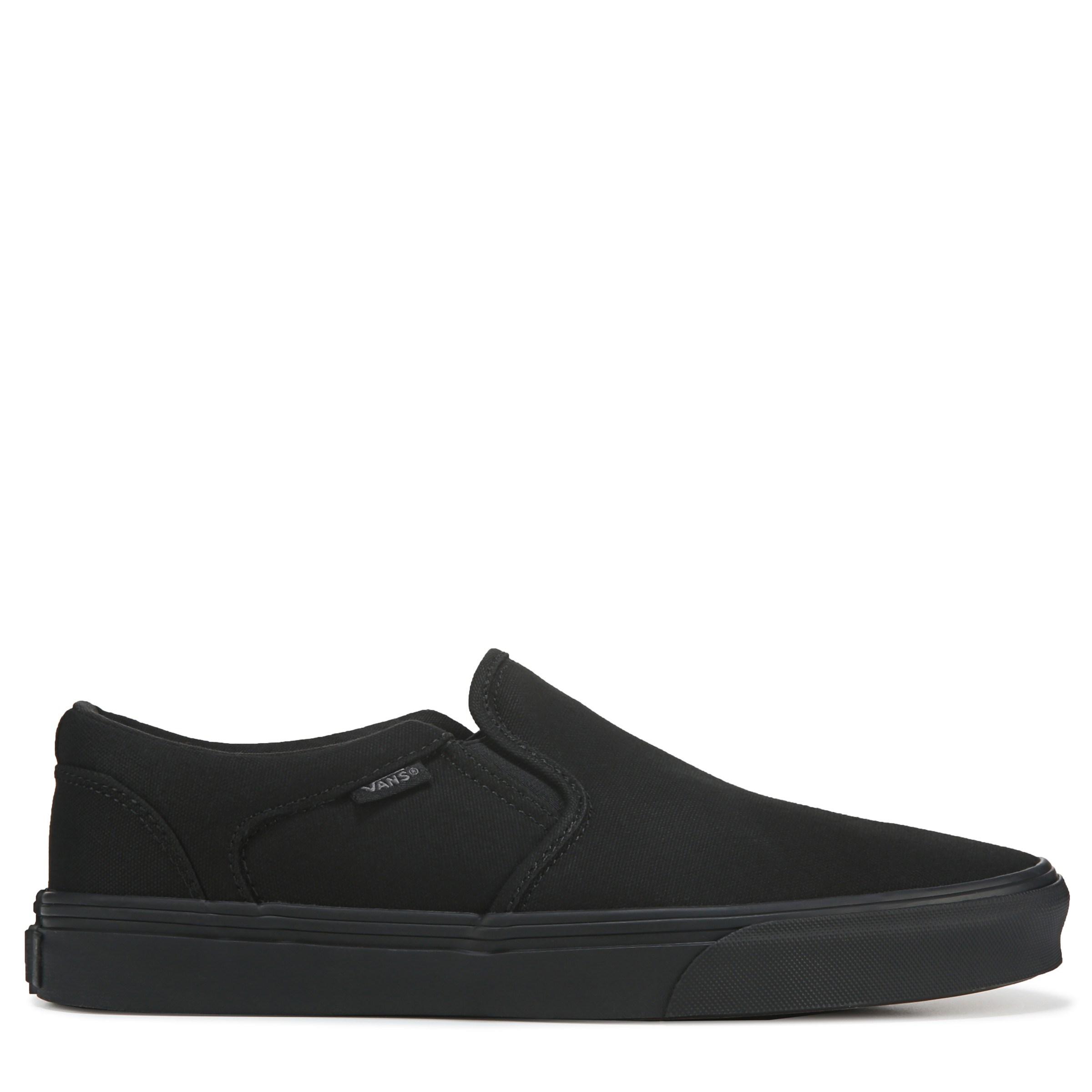 Vans Canvas Asher Slip On Low Top Sneakers in Black/Black (Black) for ...