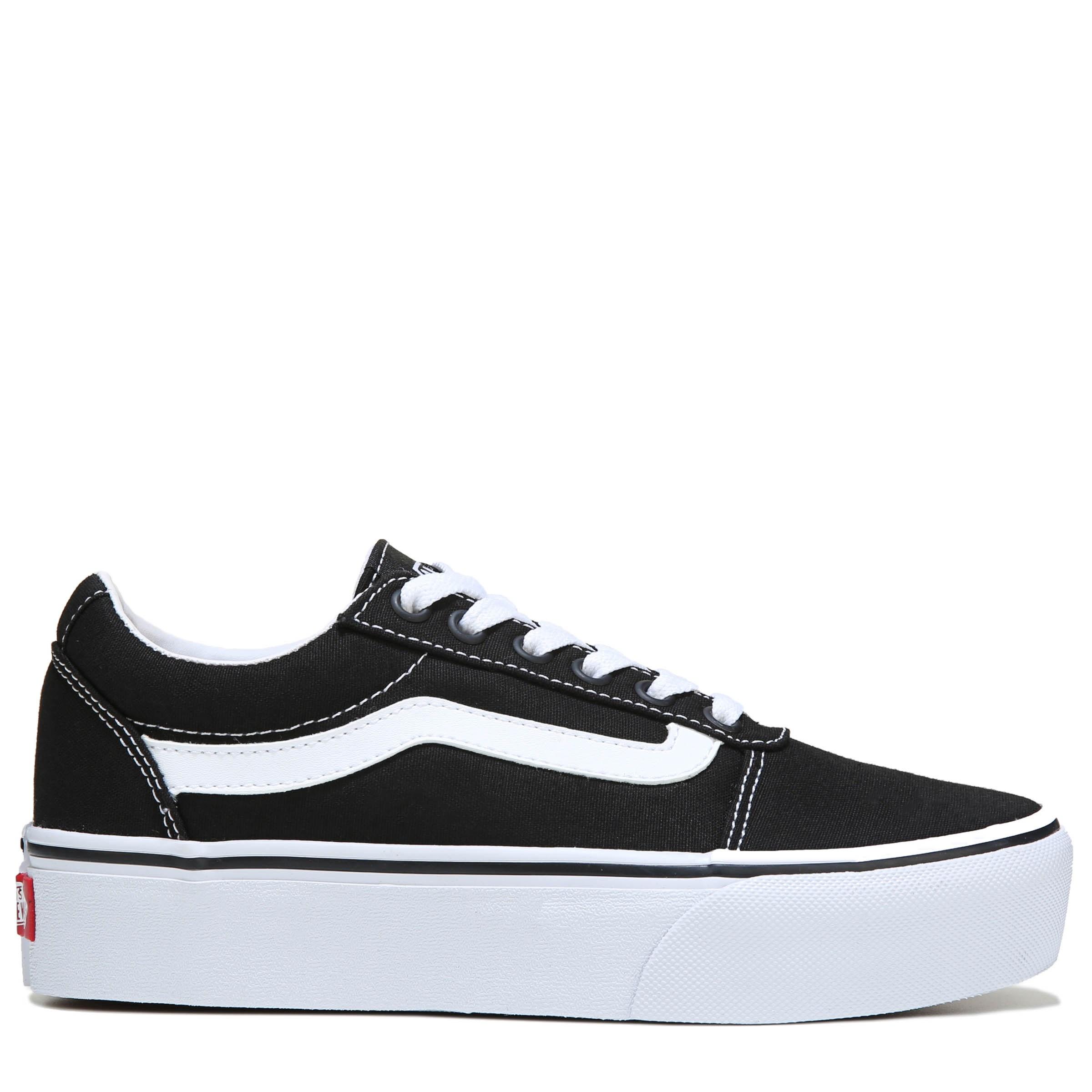 Vans Canvas Ward Platform Sneakers in Black/White (Black) Lyst