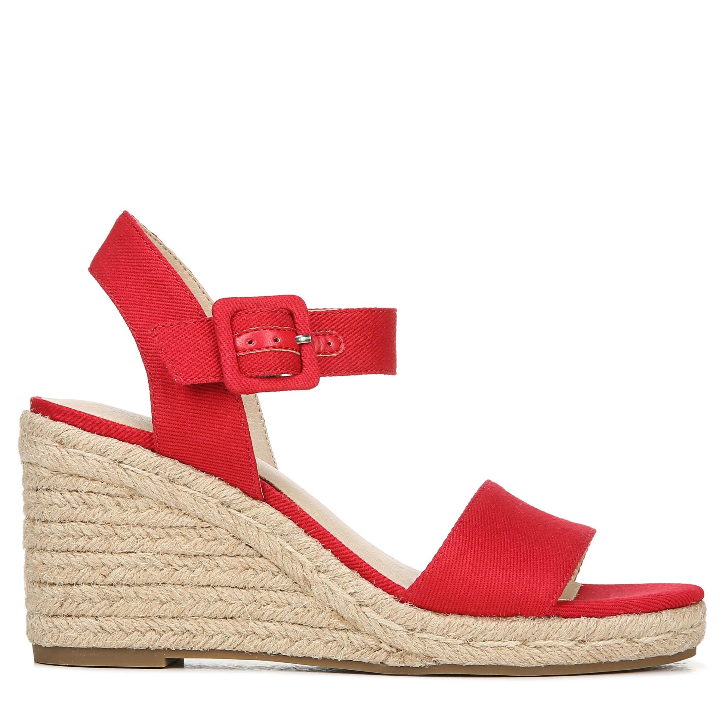 LifeStride Canvas Tango Medium/wide Espadrille Wedge Sandals in Red