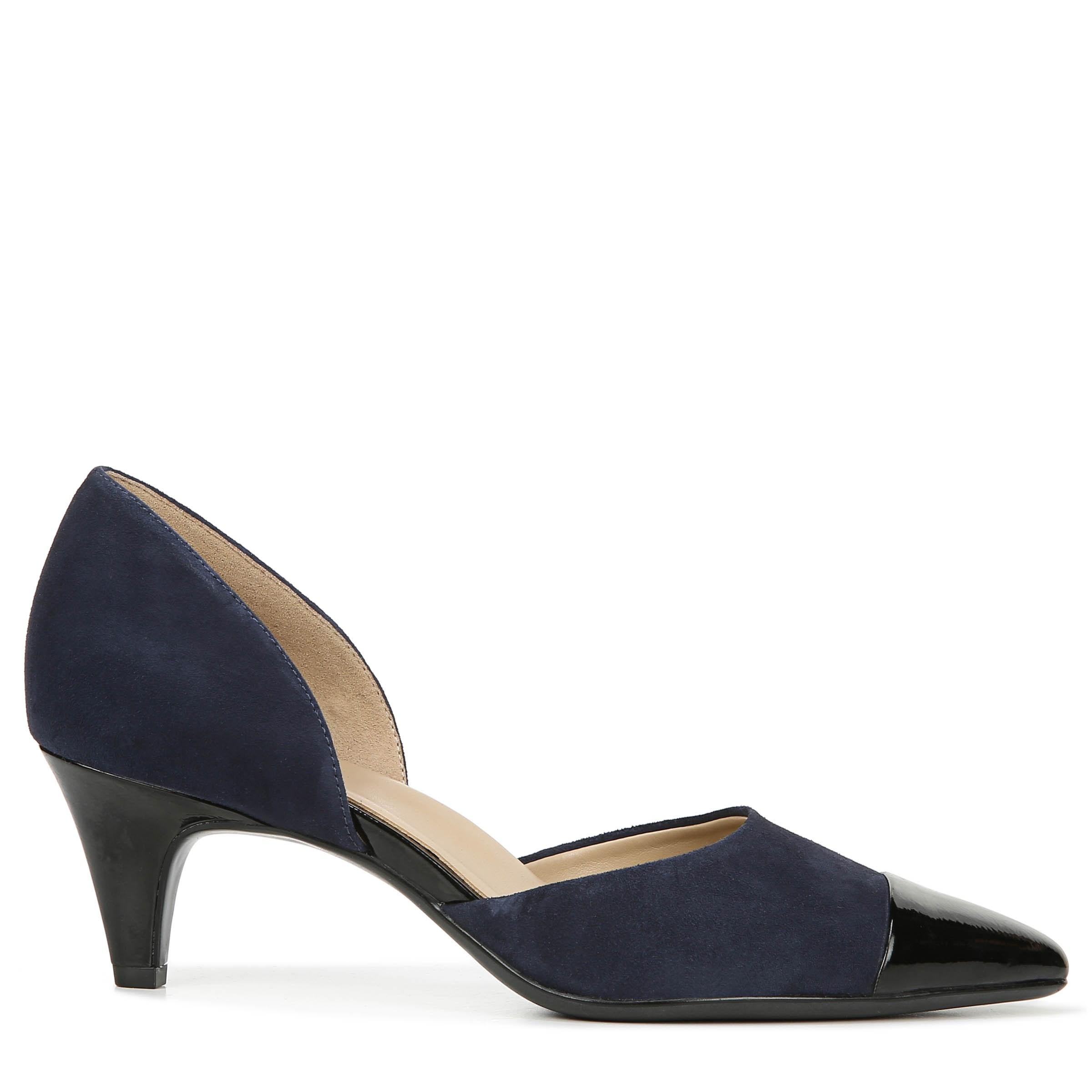 Naturalizer Leather Barb Narrow/medium/wide Pump Shoes in Blue - Lyst