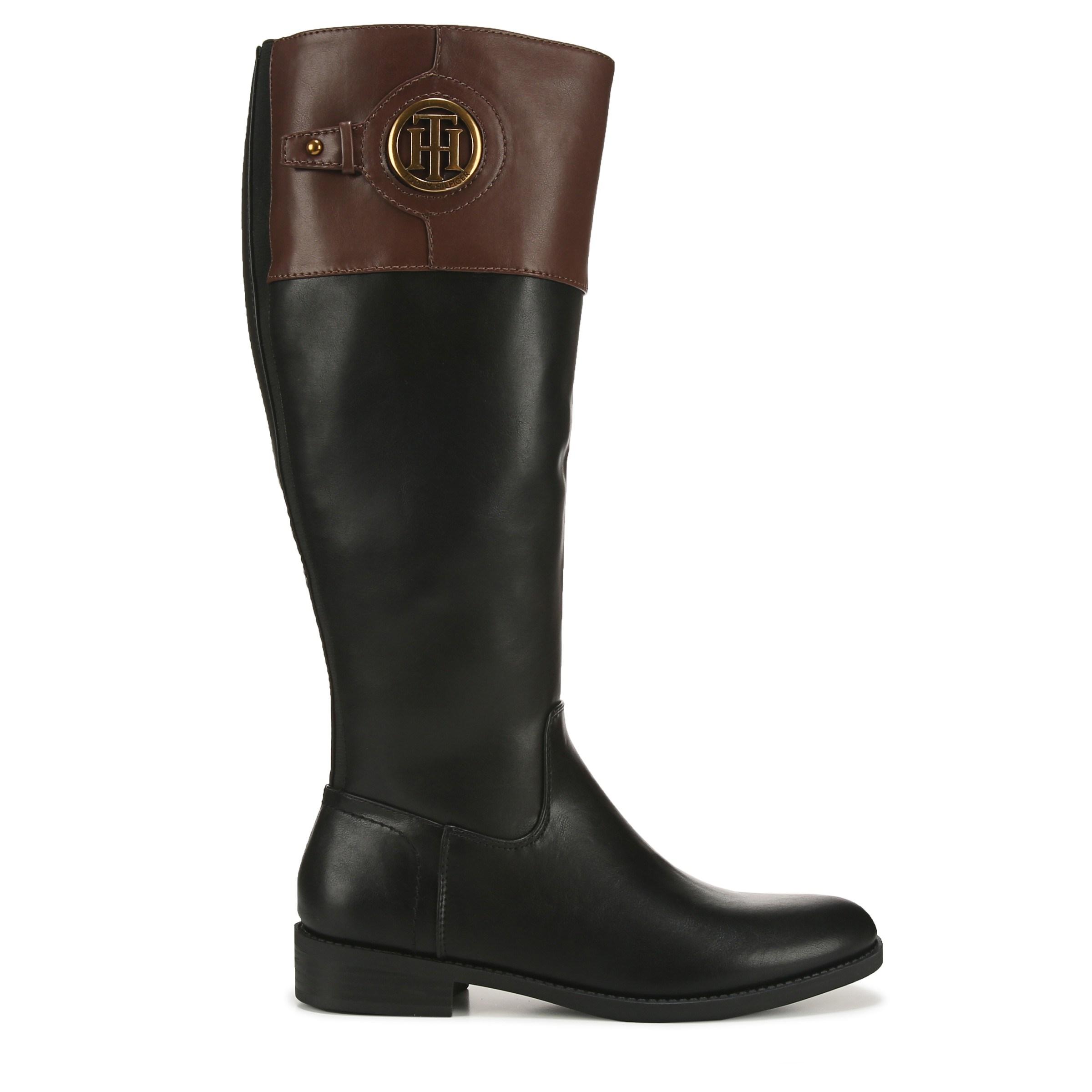tommy hilfiger tall black boots