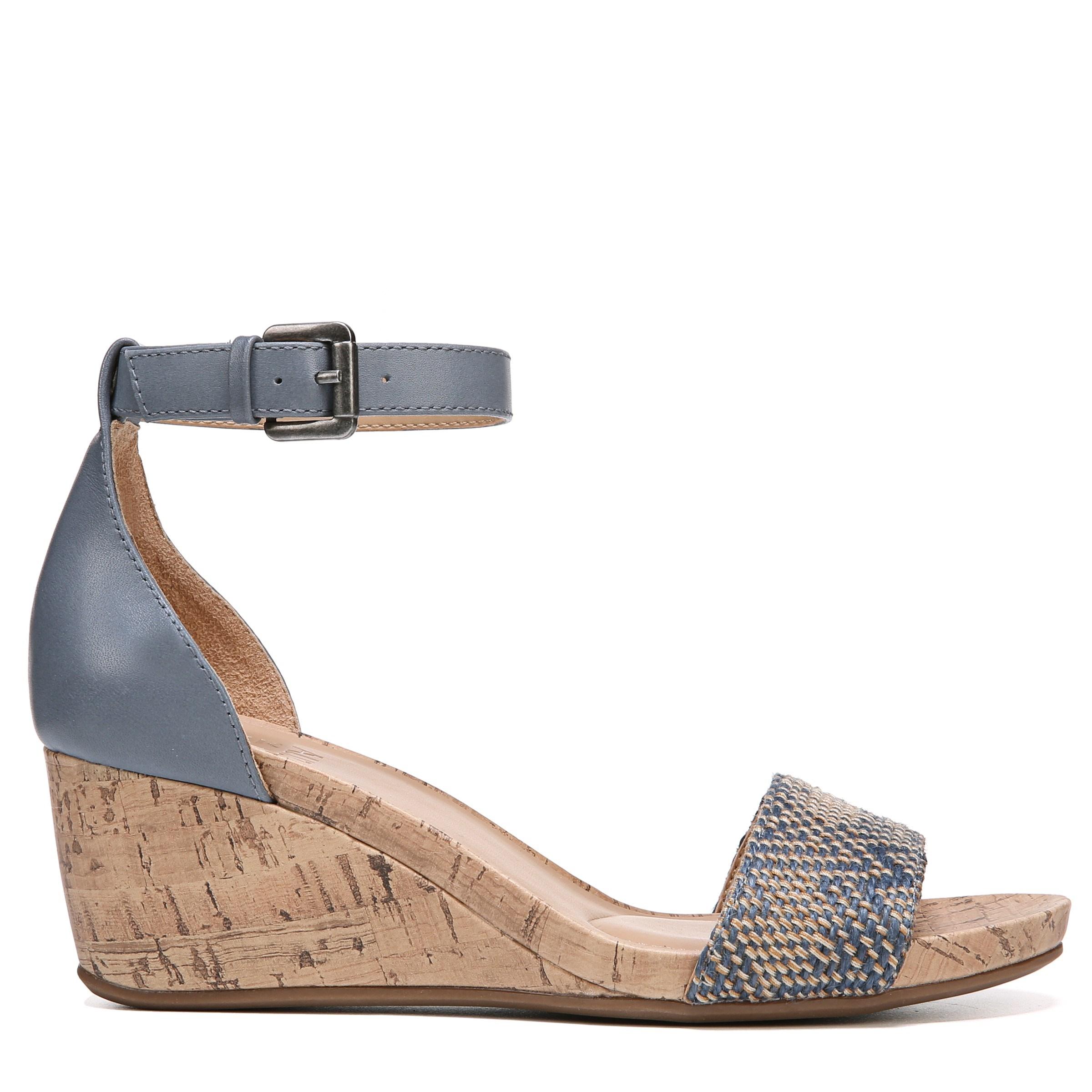 Naturalizer Cami Medium/wide Wedge Sandals in Blue - Lyst