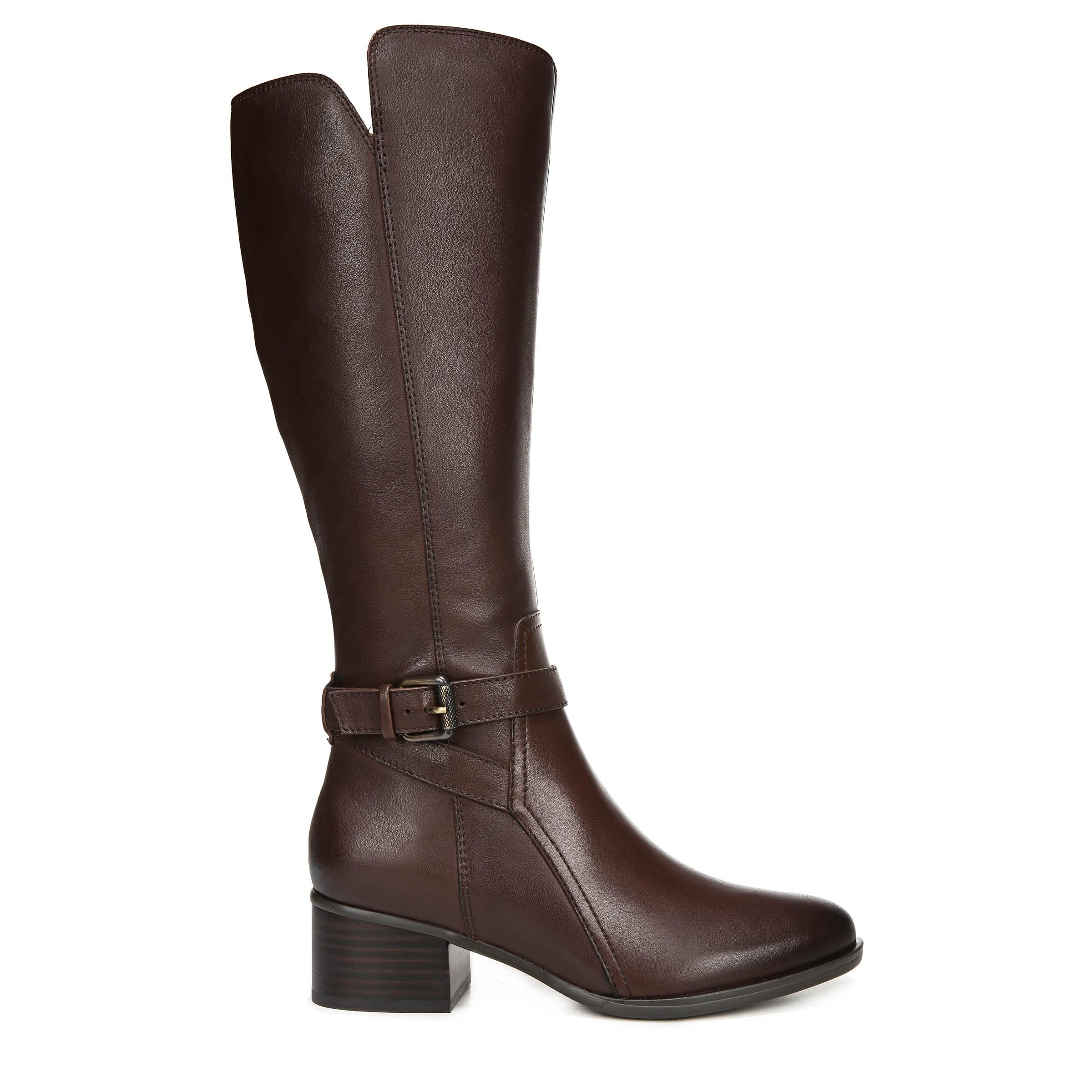 Naturalizer Leather Demetria Wide Calf Medium/wide Tall Riding Boots in Chocolate (Brown) - Lyst