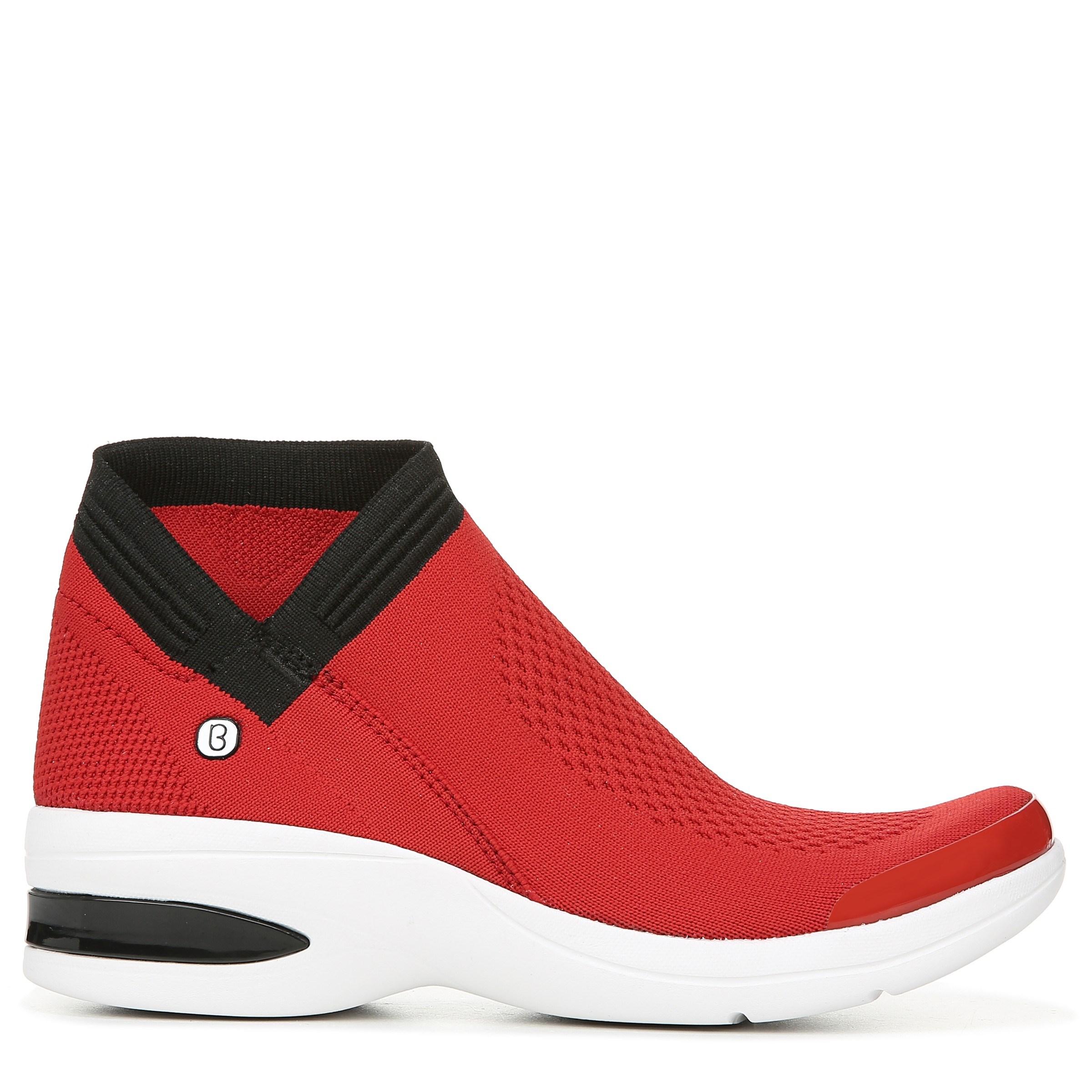red wide booties