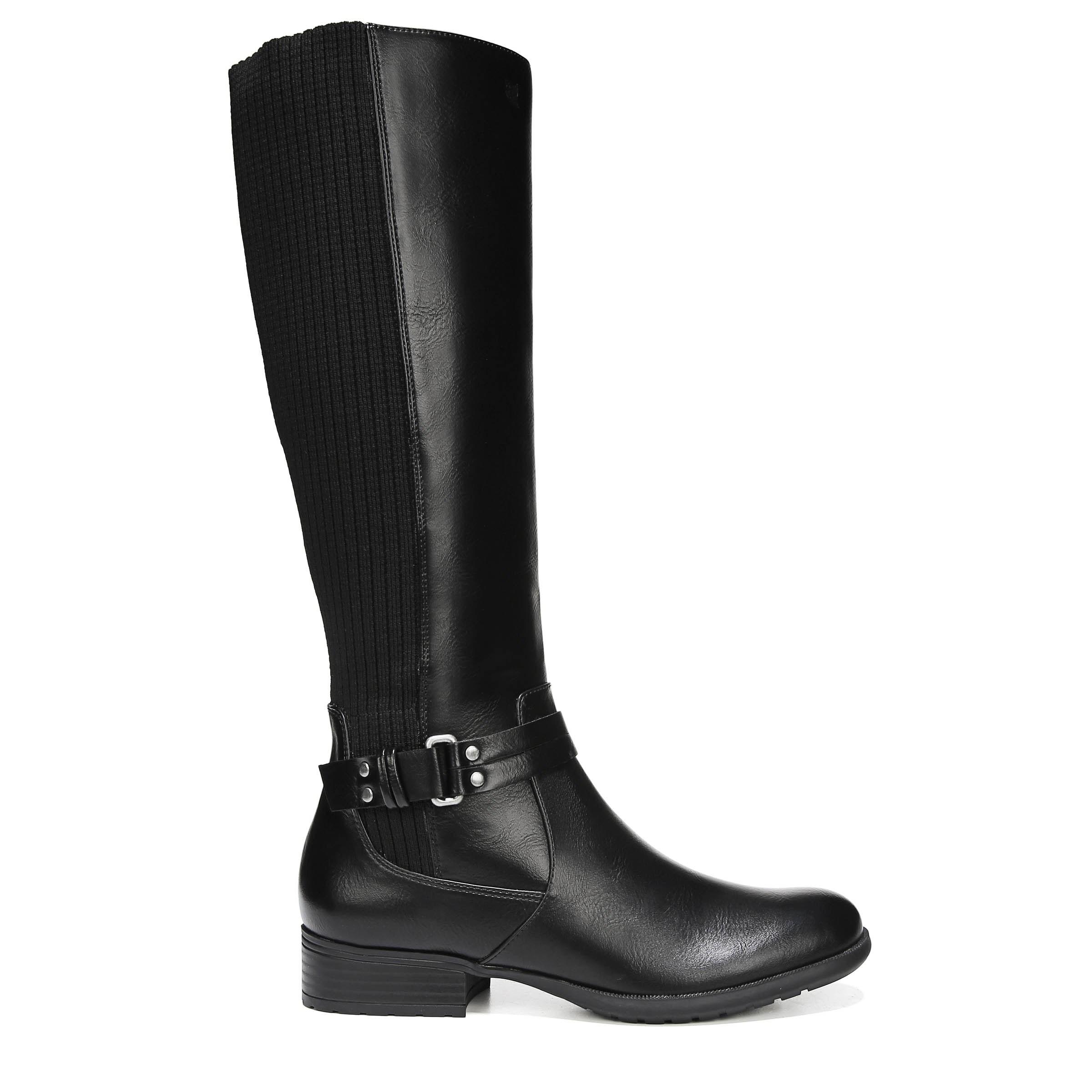 black riding boots with stretch back