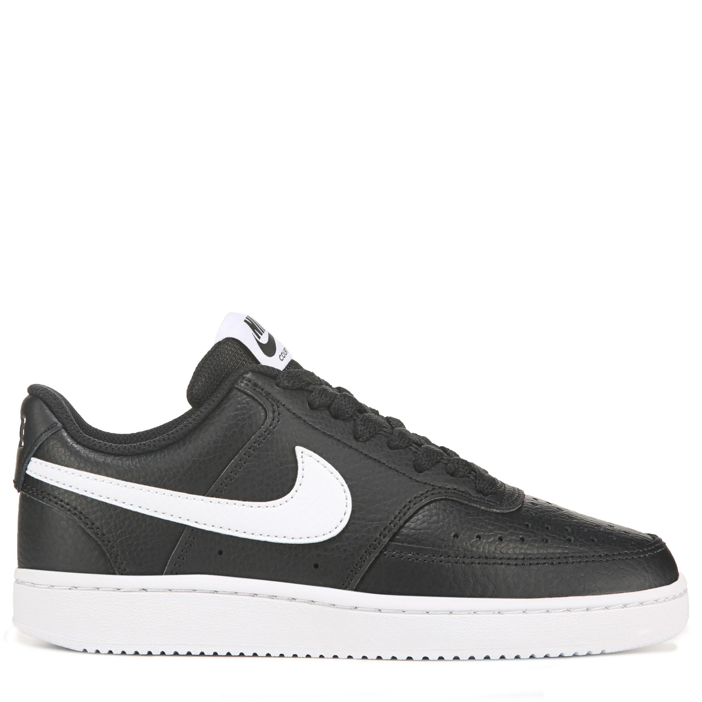 Nike Leather Court Vision Low Sneakers in Black/White (Black) - Save 23 ...