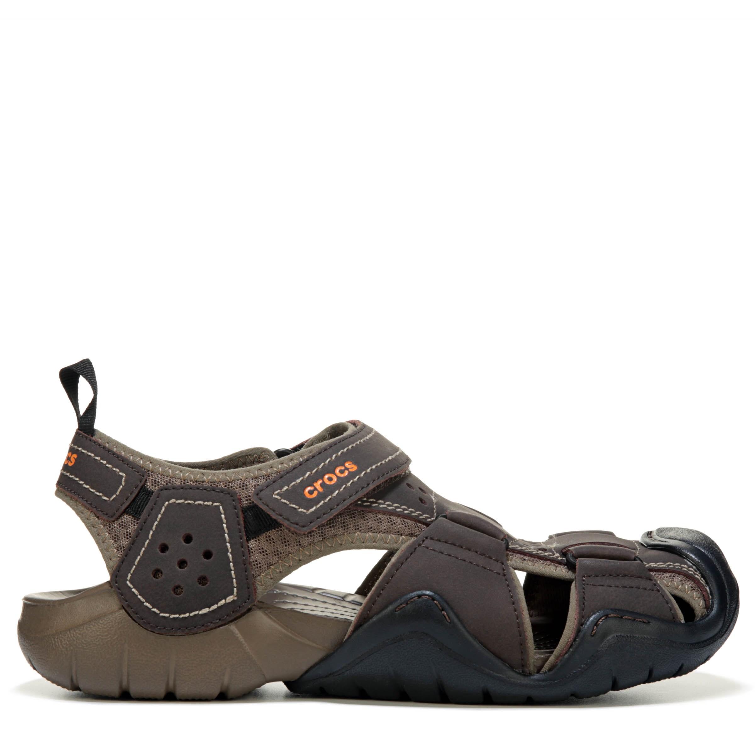 Crocs™ Swiftwater Leather Sandals in Brown for Men Lyst