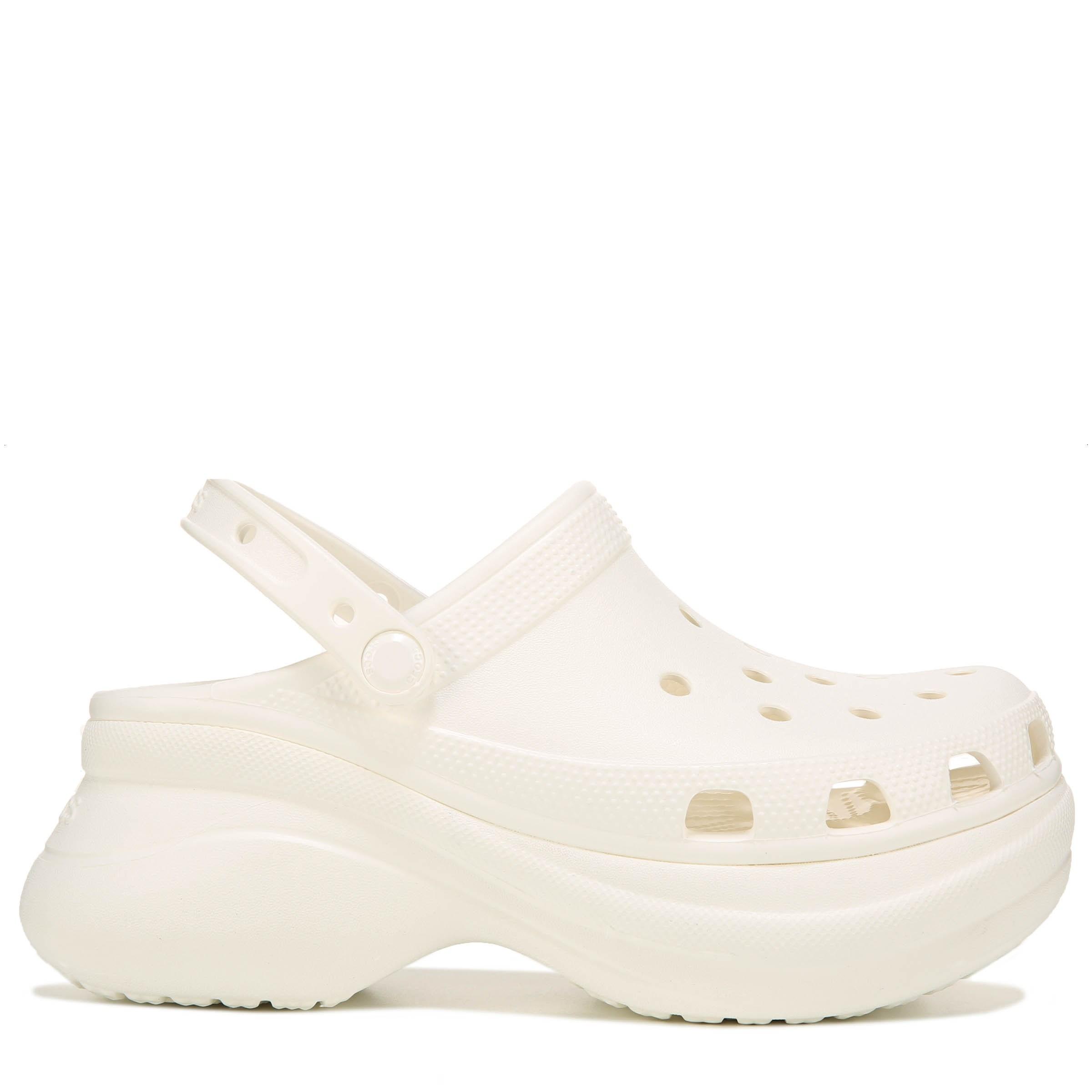 white platform crocs