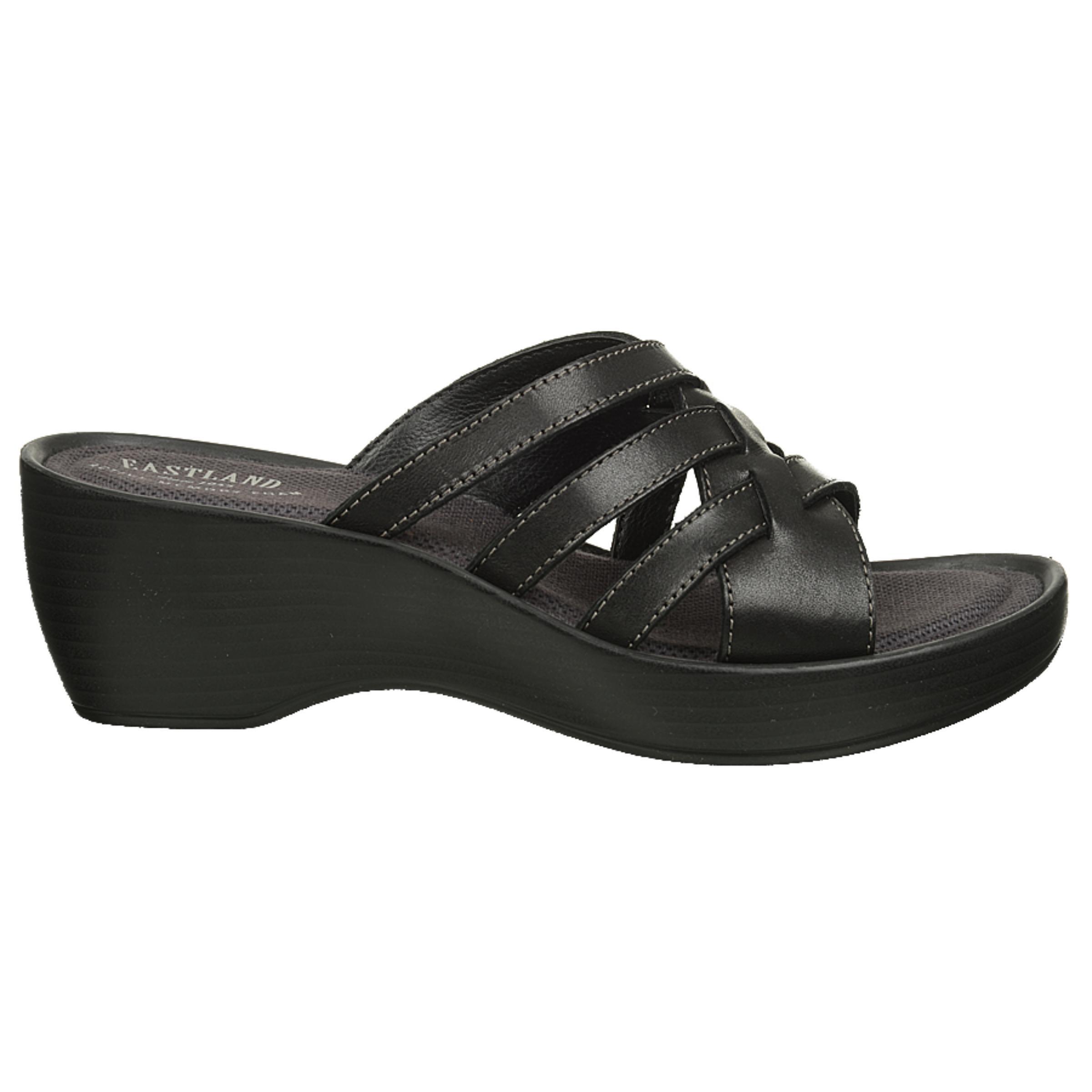Eastland Poppy Memory Foam Wedge Sandals in Black Lyst