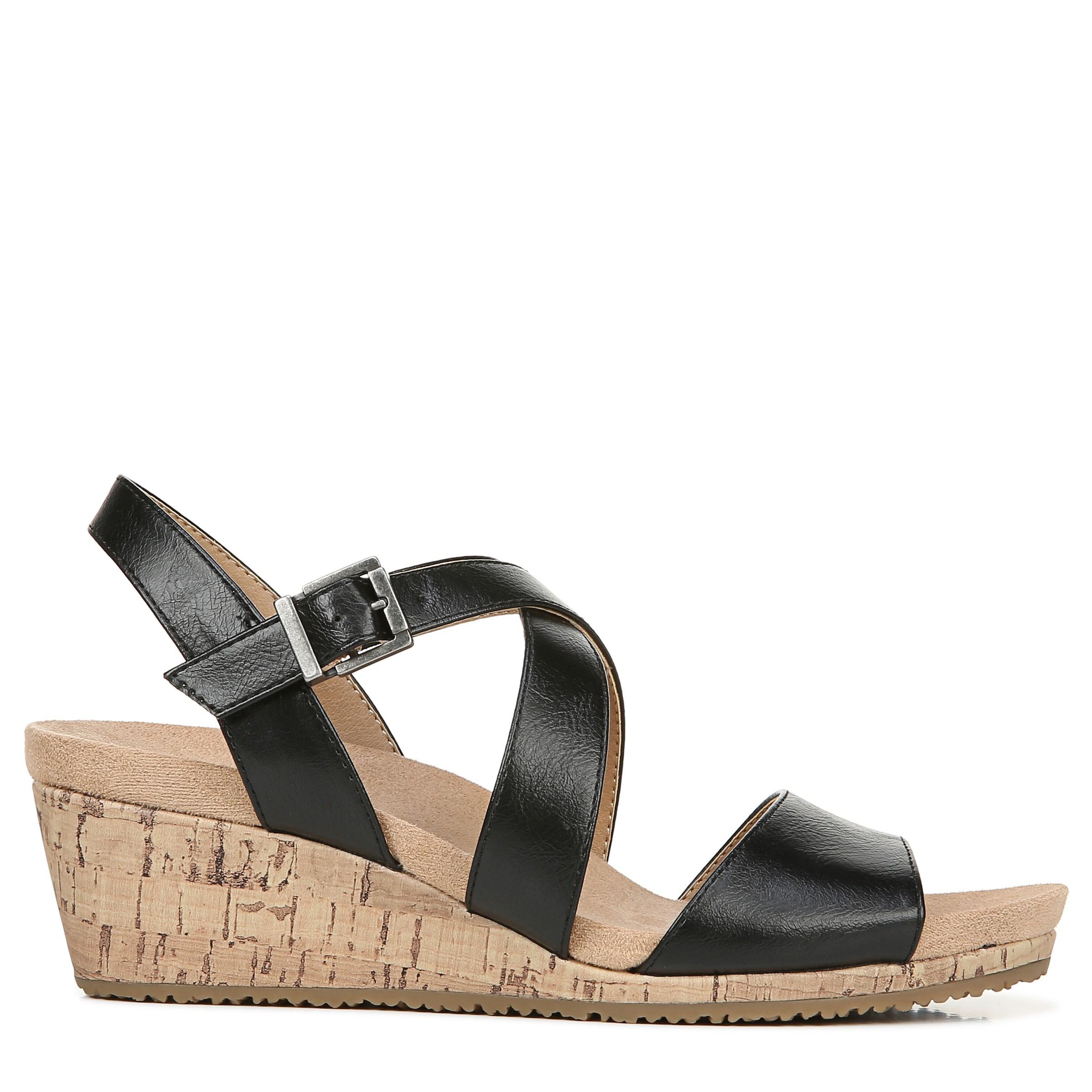 LifeStride Maple Medium/wide Wedge Sandals in Black Lyst