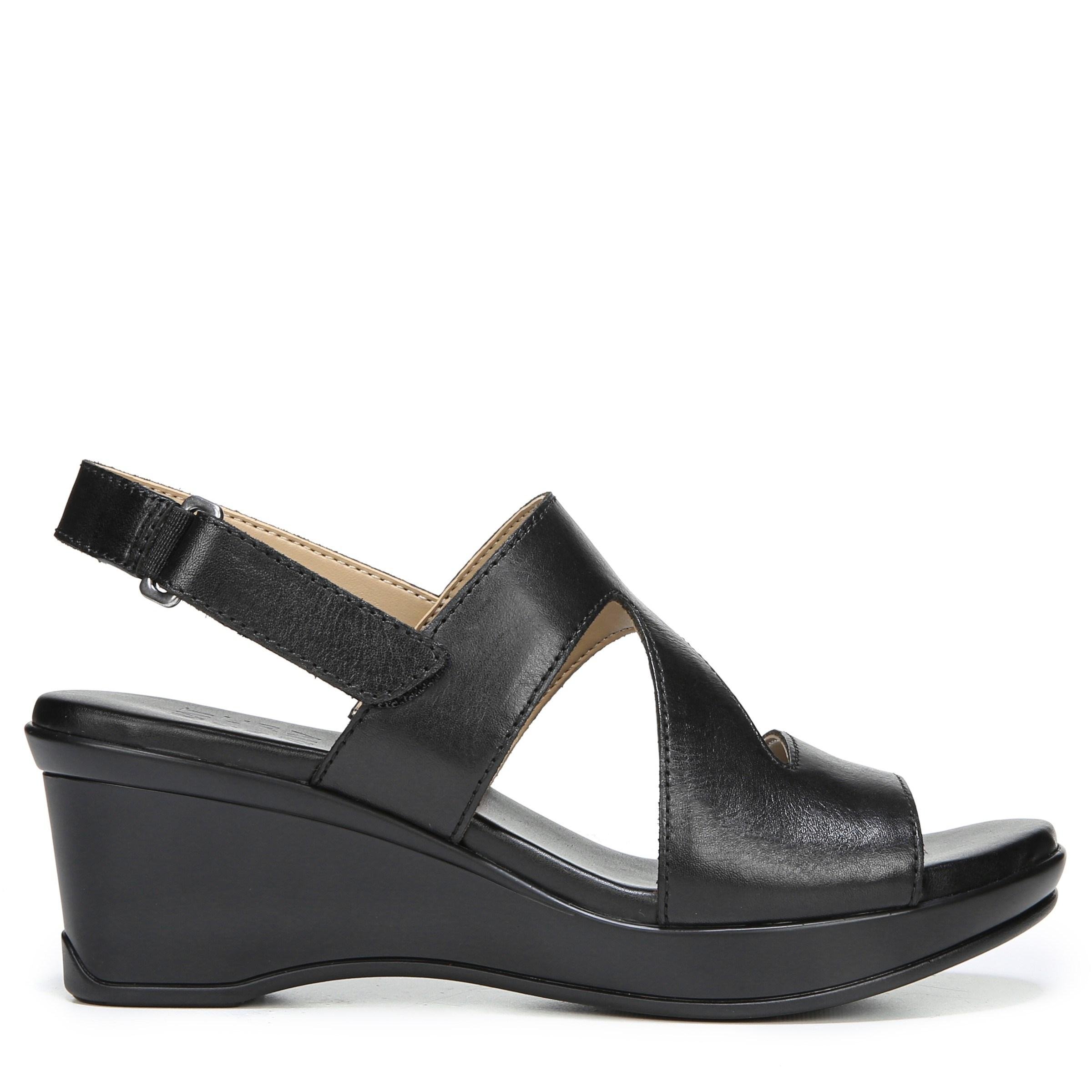 Naturalizer Leather Valerie Wedge Sandals in Black - Save 25% - Lyst