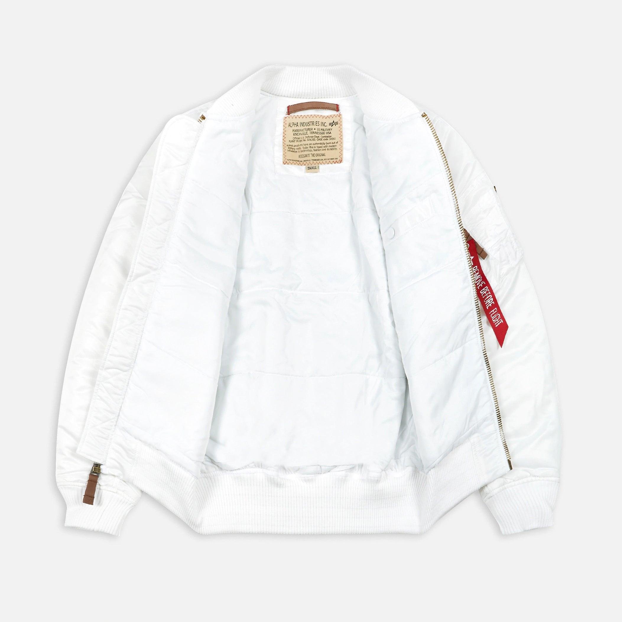 Alpha Industries White Jacket With Ribbon for Men | Lyst
