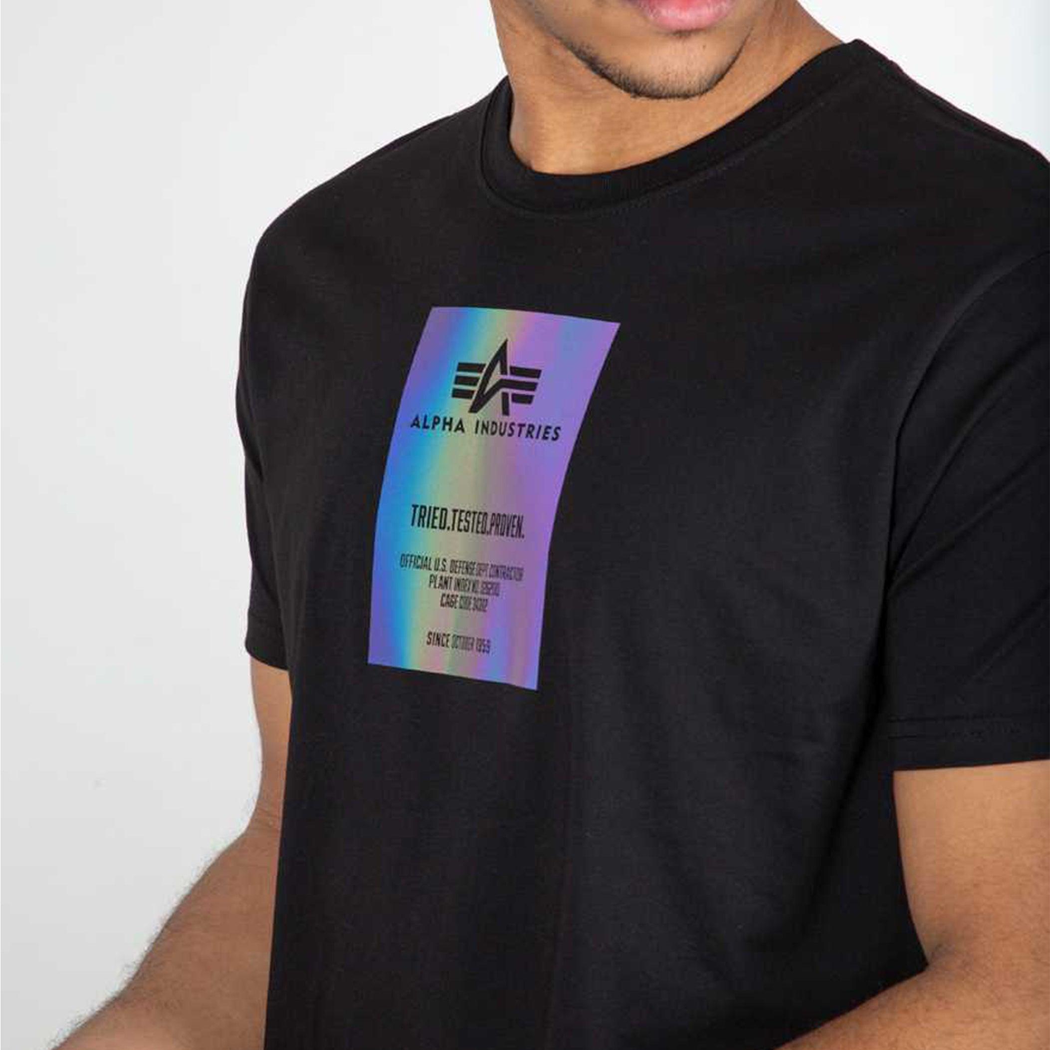 Alpha Industries T-shirt Rainbow Reflective Black for Men | Lyst