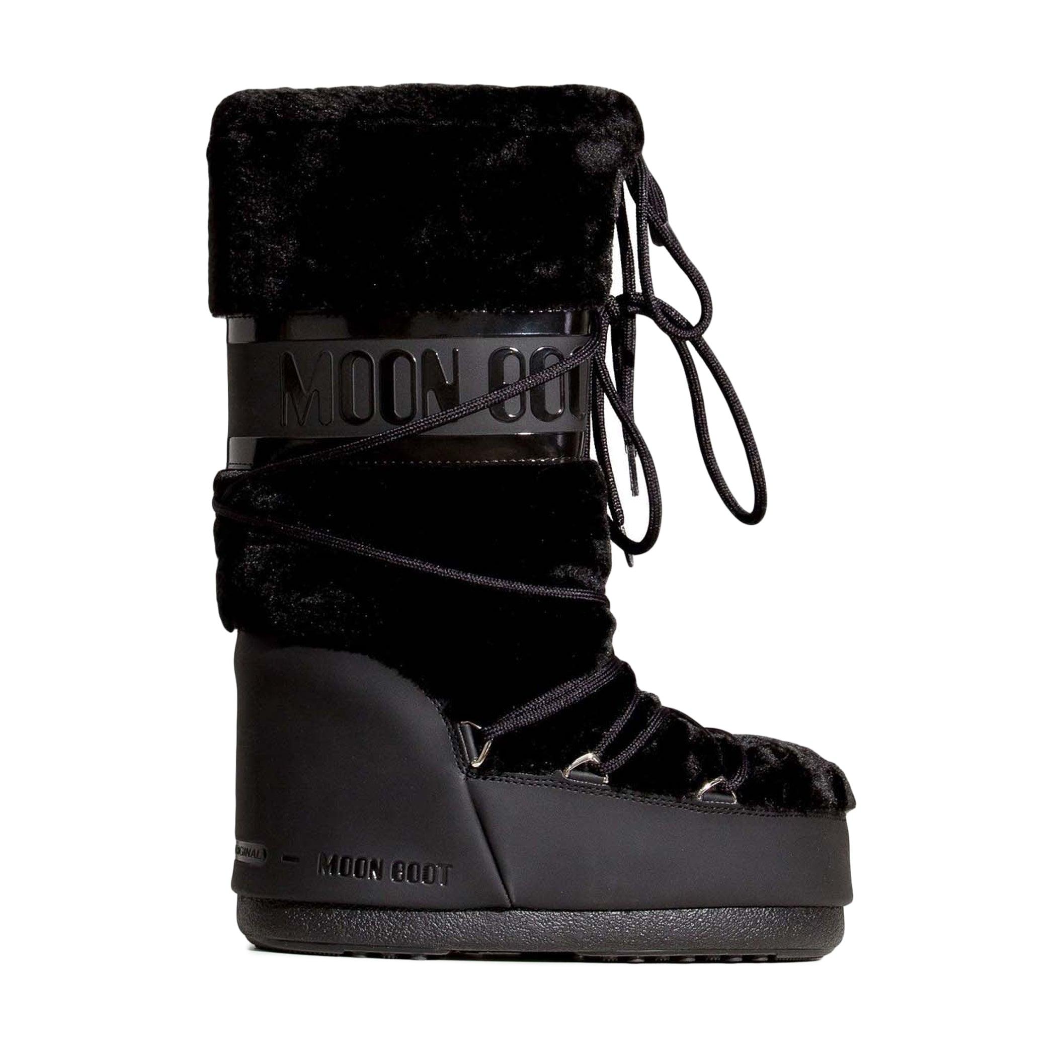 Moon Boot Stivali Alti Da Neve Icon Faux Fur Nero in Black | Lyst