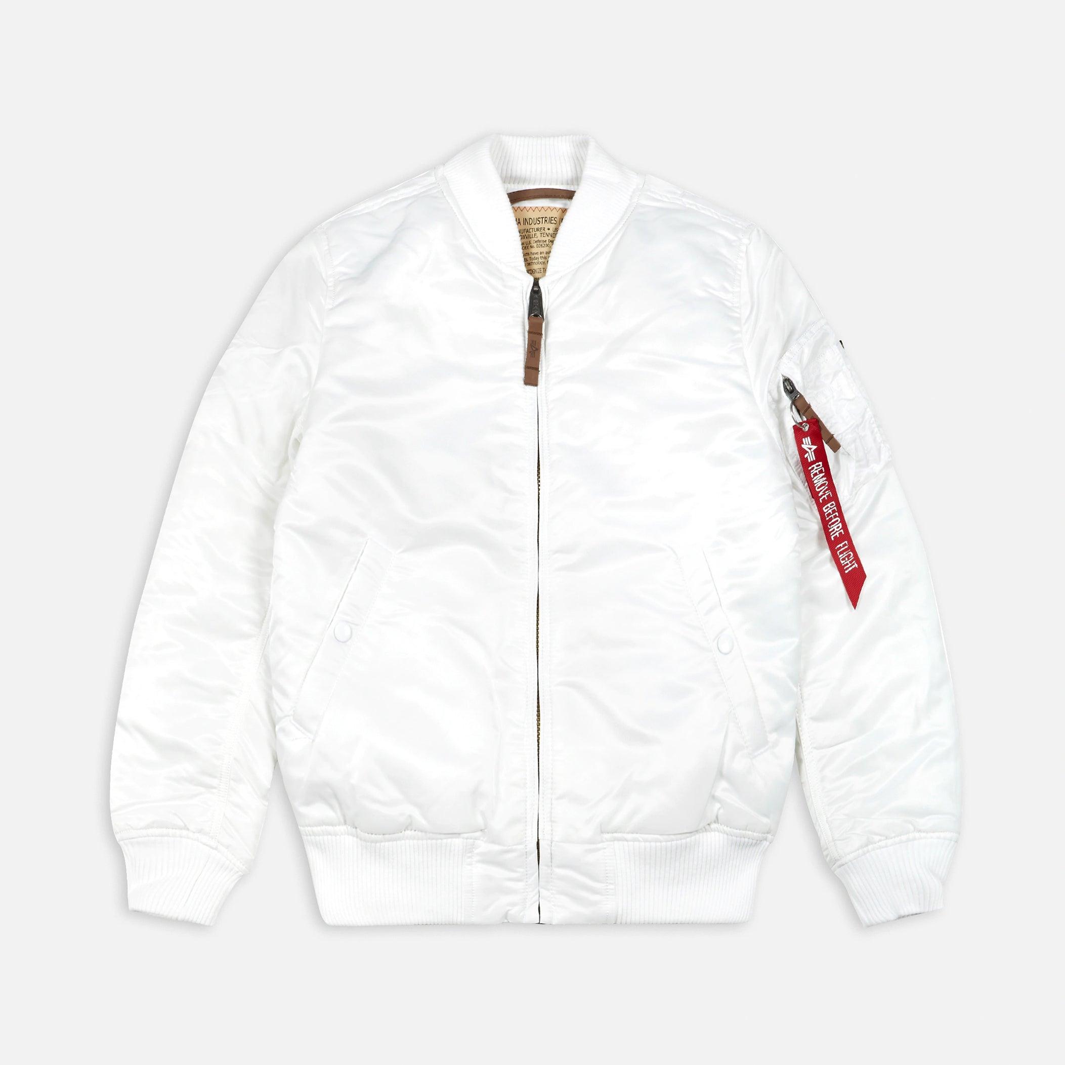 Alpha Industries White Jacket With Ribbon for Men | Lyst