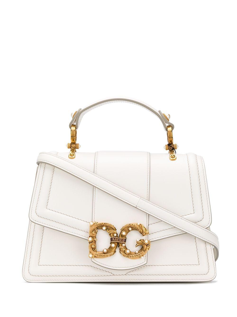 Dolce & Gabbana Small Dg Amore Bag In Calfskin in White | Lyst