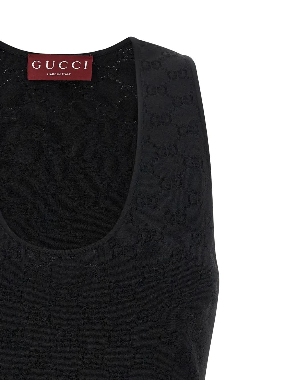 GUCCI 黒 M タンクトップ コットン100% Women's Gucci Sleeveless and tank tops | Lyst