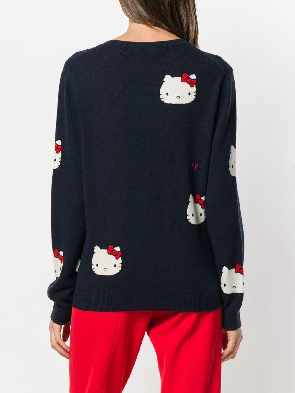 Chinti & Parker Wool Hello Kitty Patch Sweater in Blue - Lyst