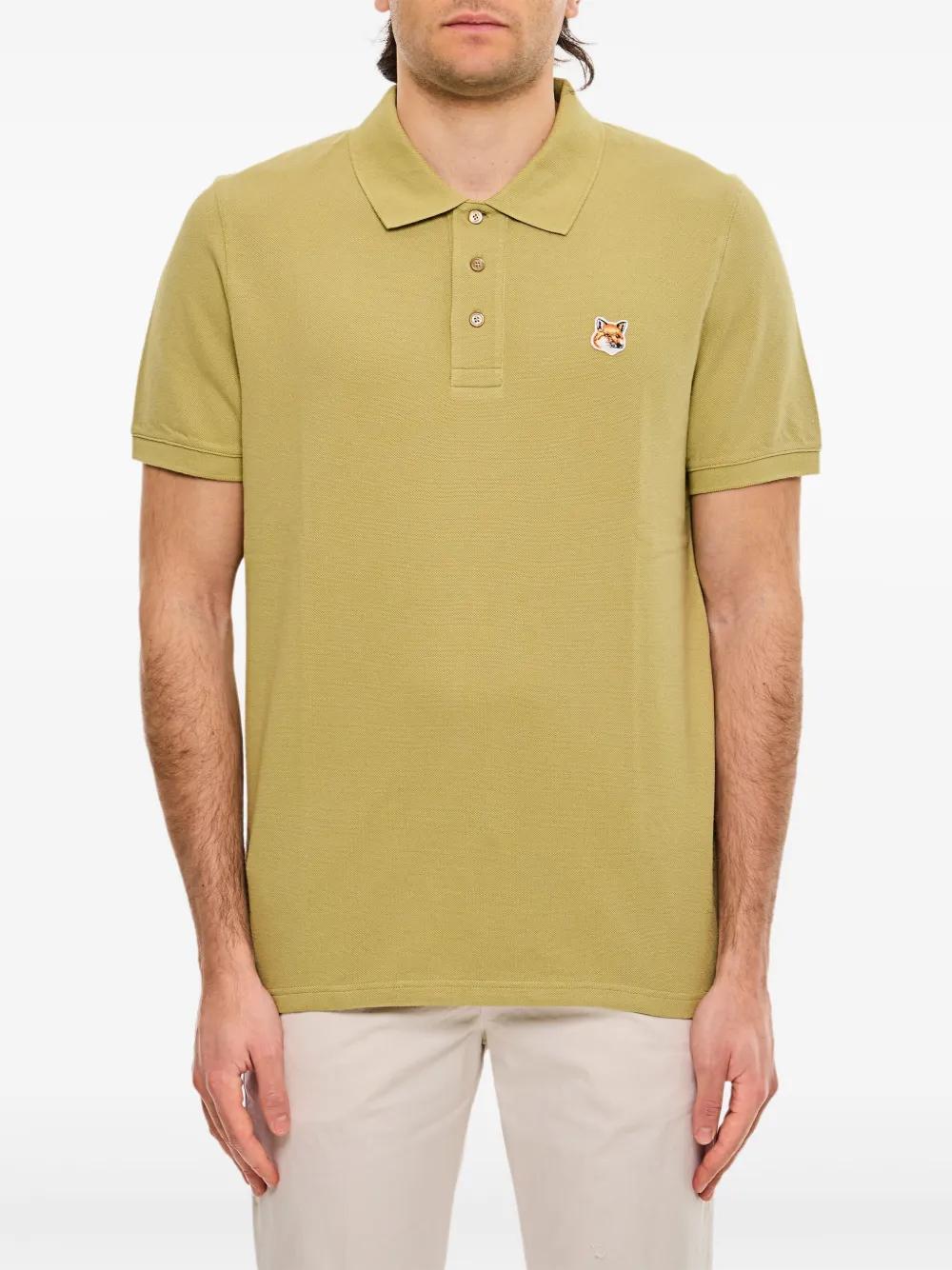 Maison Kitsuné Fox Head-Patch Polo Shirt in Yellow for Men Lyst UK