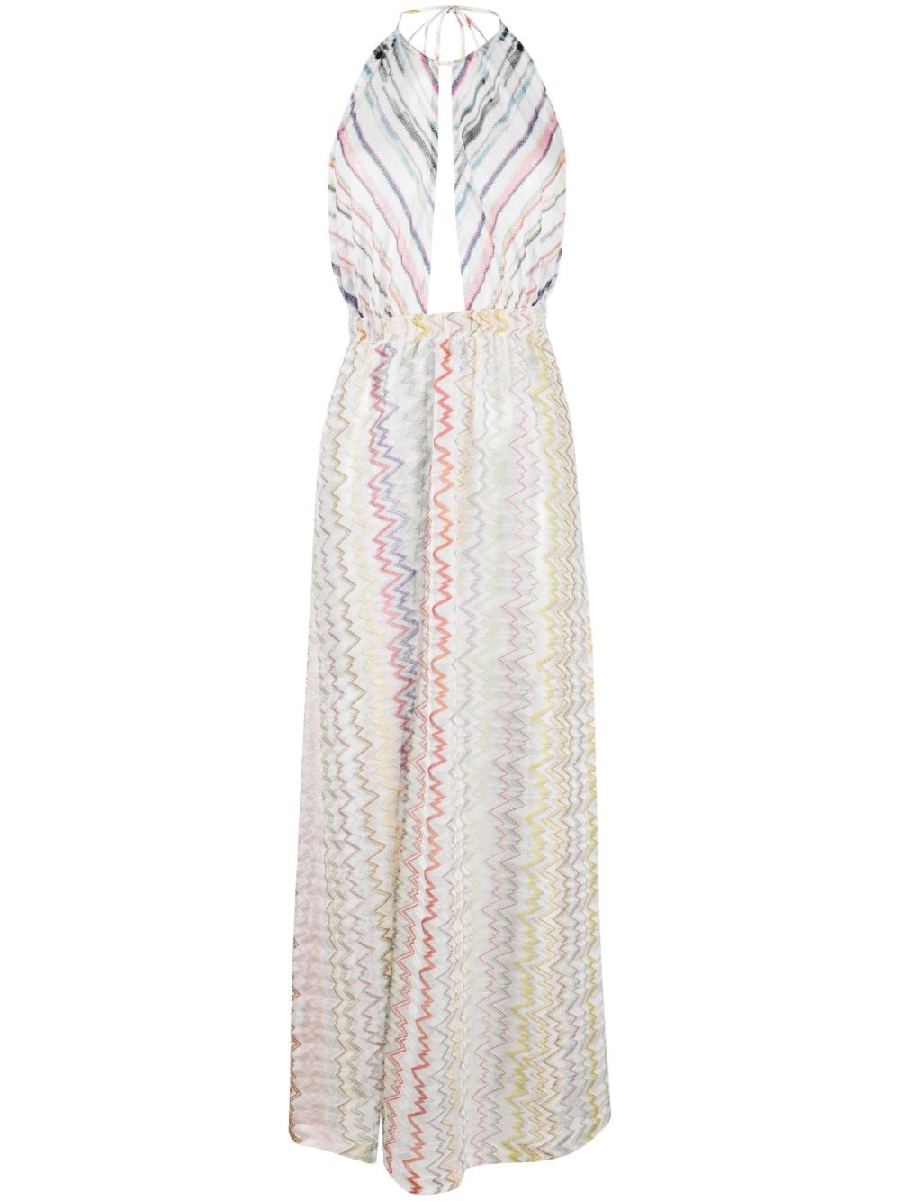 Missoni Sleeveless Halterneck Dress in White | Lyst