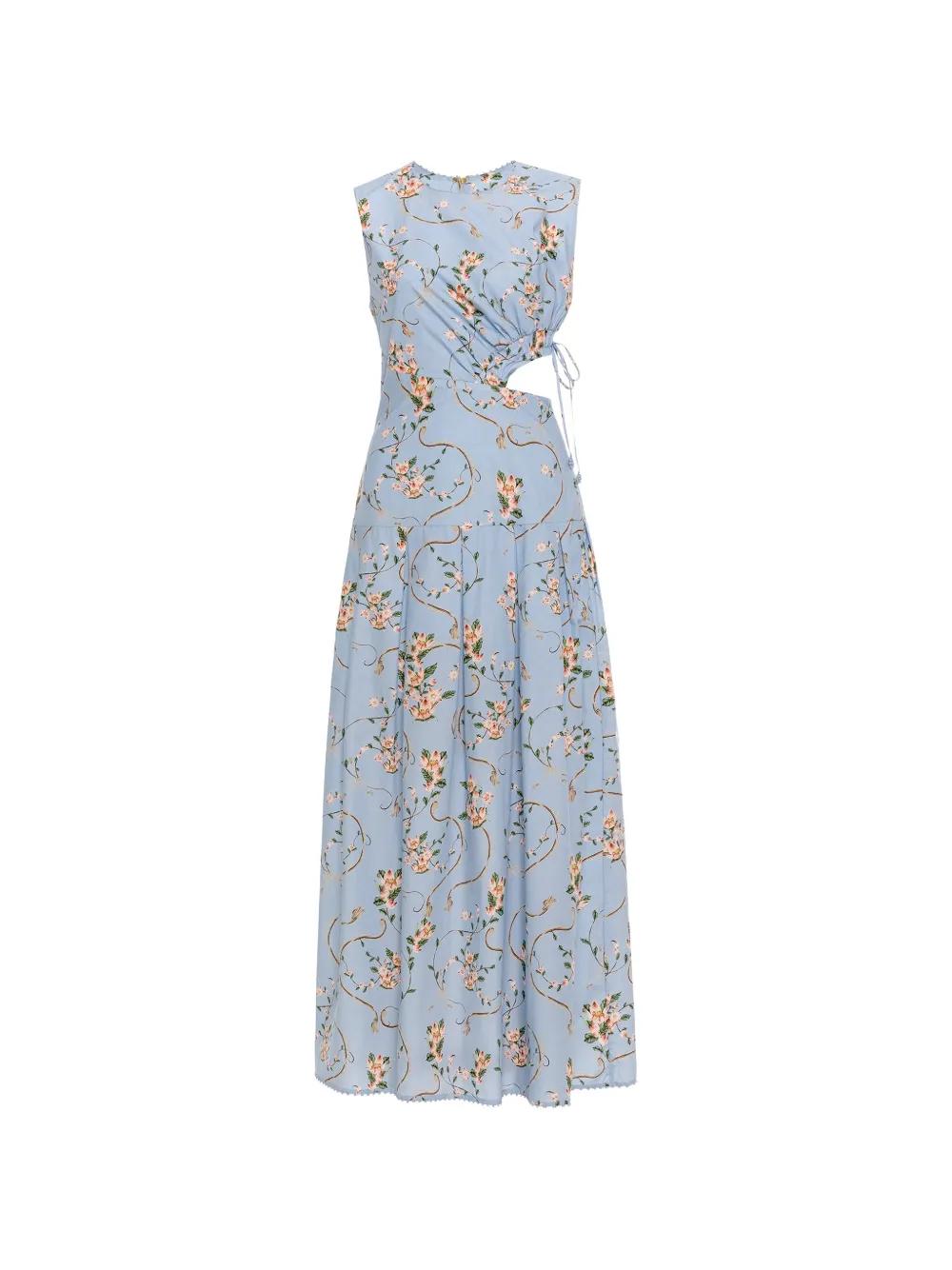 agua by agua bendita otono cutout linen midi dress Agua by Agua Bendita Otoo Dress
