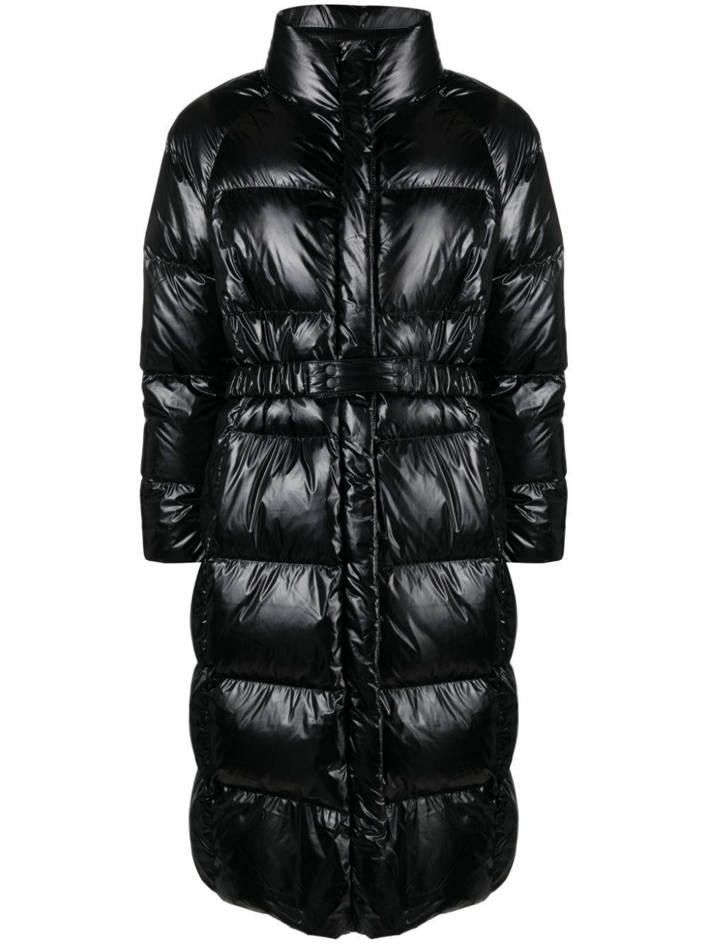 Black padded midi sales coat