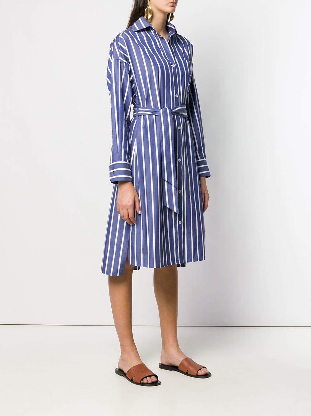 Max Mara Striped Shirt Dress in Blue Lyst UK