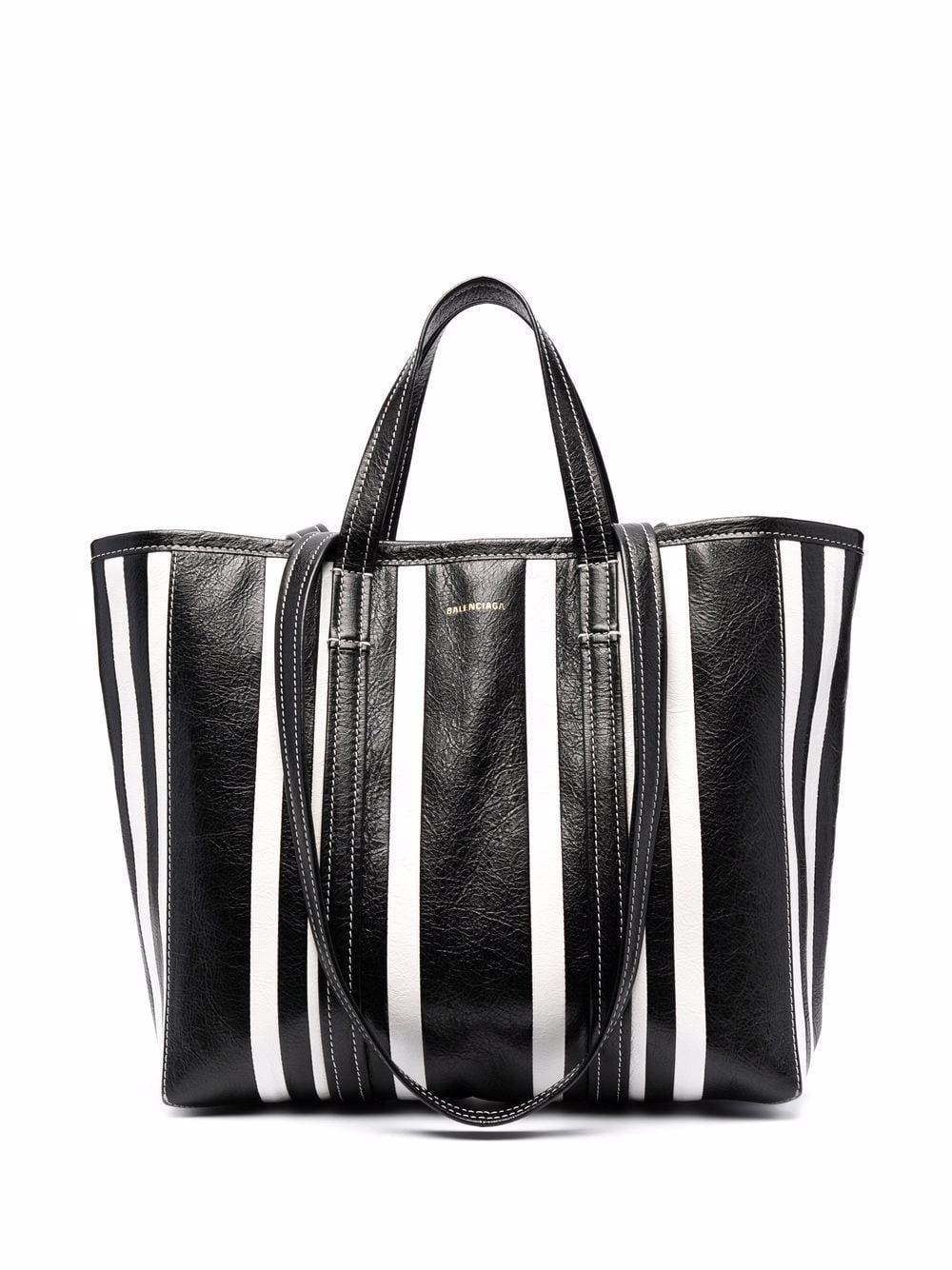 Grand sac cabas Barbes East-West rayé Balenciaga en coloris Noir | Lyst