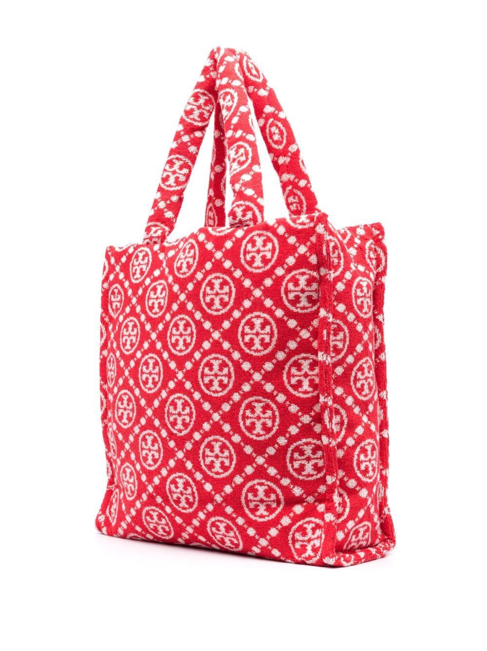 Tory Burch T Monogram Terry Shopping Bag in Red