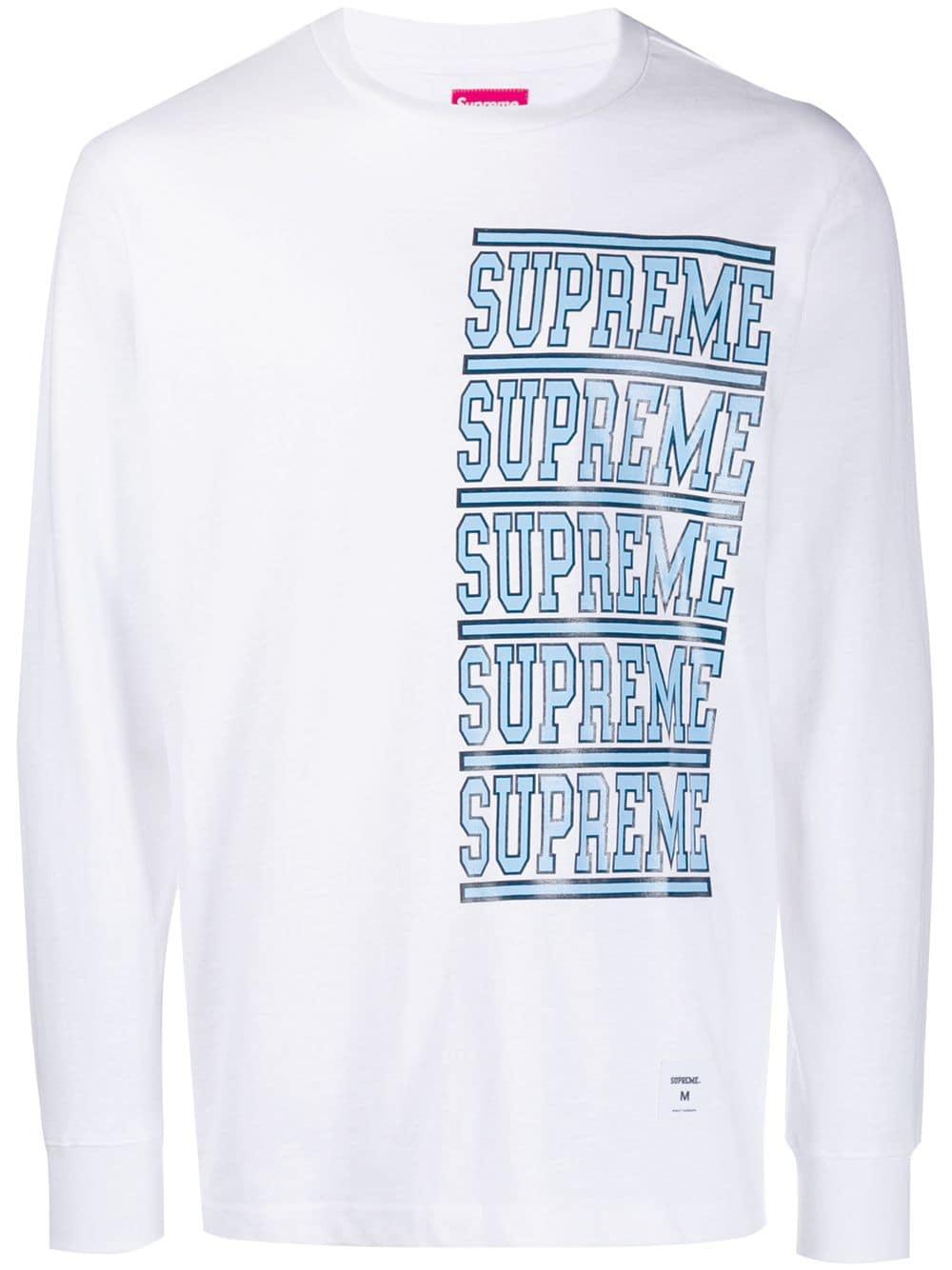 Supreme Cotton Stacked Long Sleeve Top in White for Men - Lyst